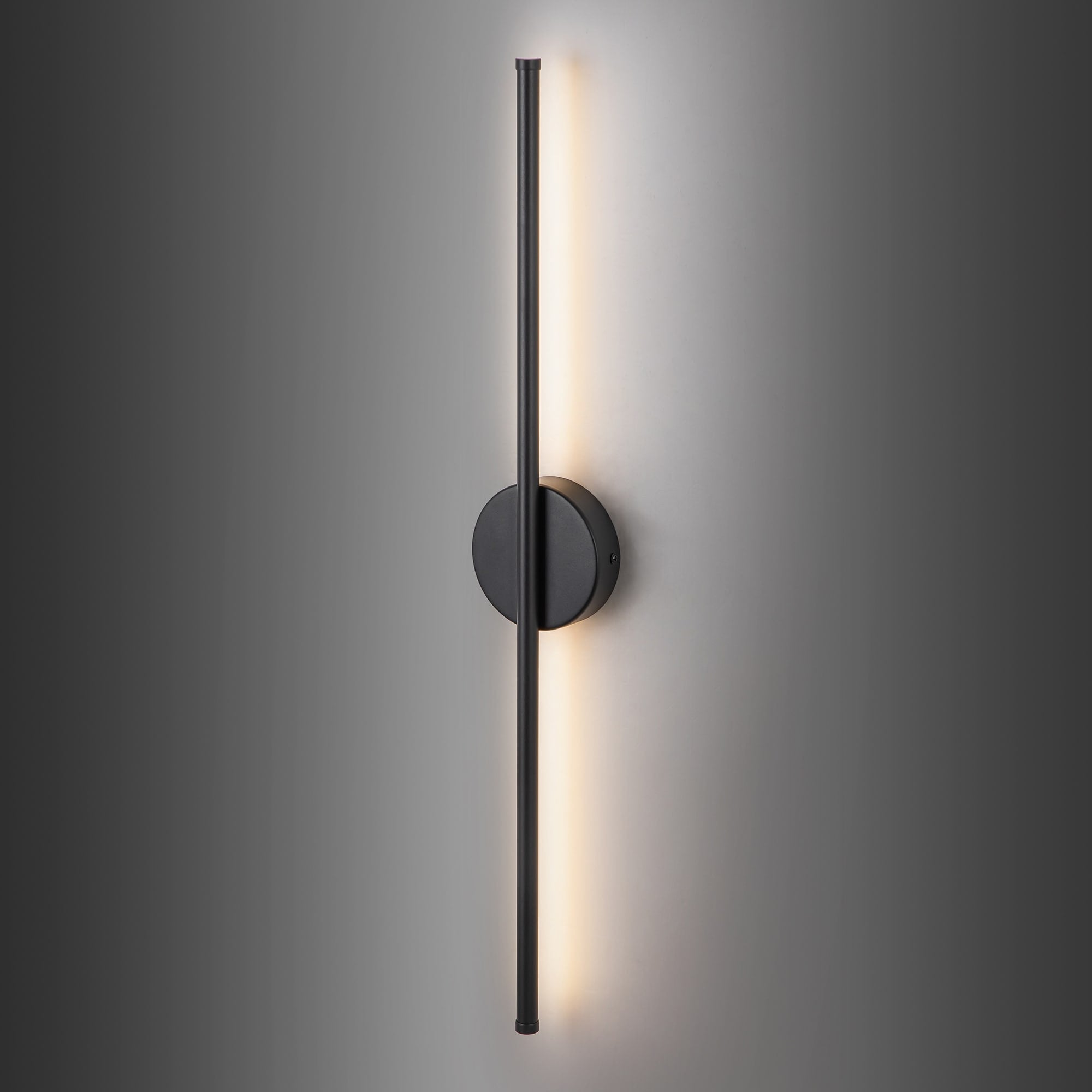 Applique murale linéaire moderne à 1 ampoule, noire/dorée/nickel, à LED, à intensité variable, pour salle de bain