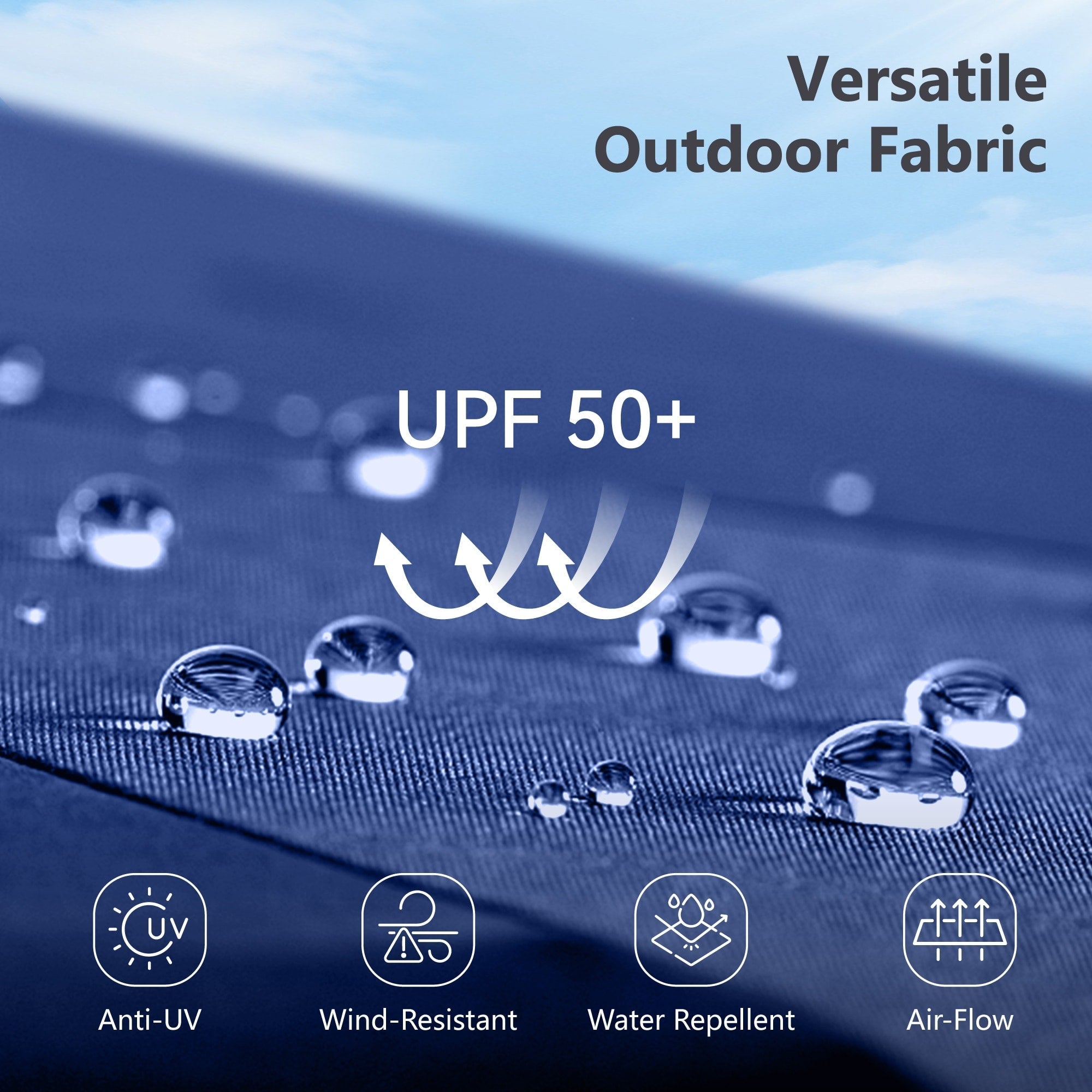 MAISON ARTS Parasol de marché extérieur rectangulaire à manivelle double face de 15 pieds Parasol de patio éclairé par LED solaire avec base incluse