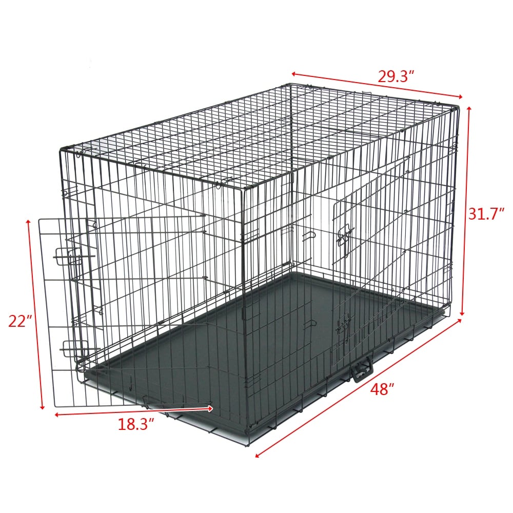 Cage pliable en acier pour animaux de compagnie de 24 à 48 pouces, cage pour chat et chien, parc pour animaux en fil de fer