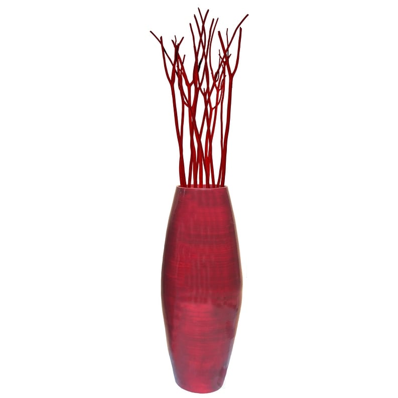 Vase de sol cylindrique en bambou de grande taille, décoratif pour halls d'hôtel et spas, idéal pour le salon ou le couloir.