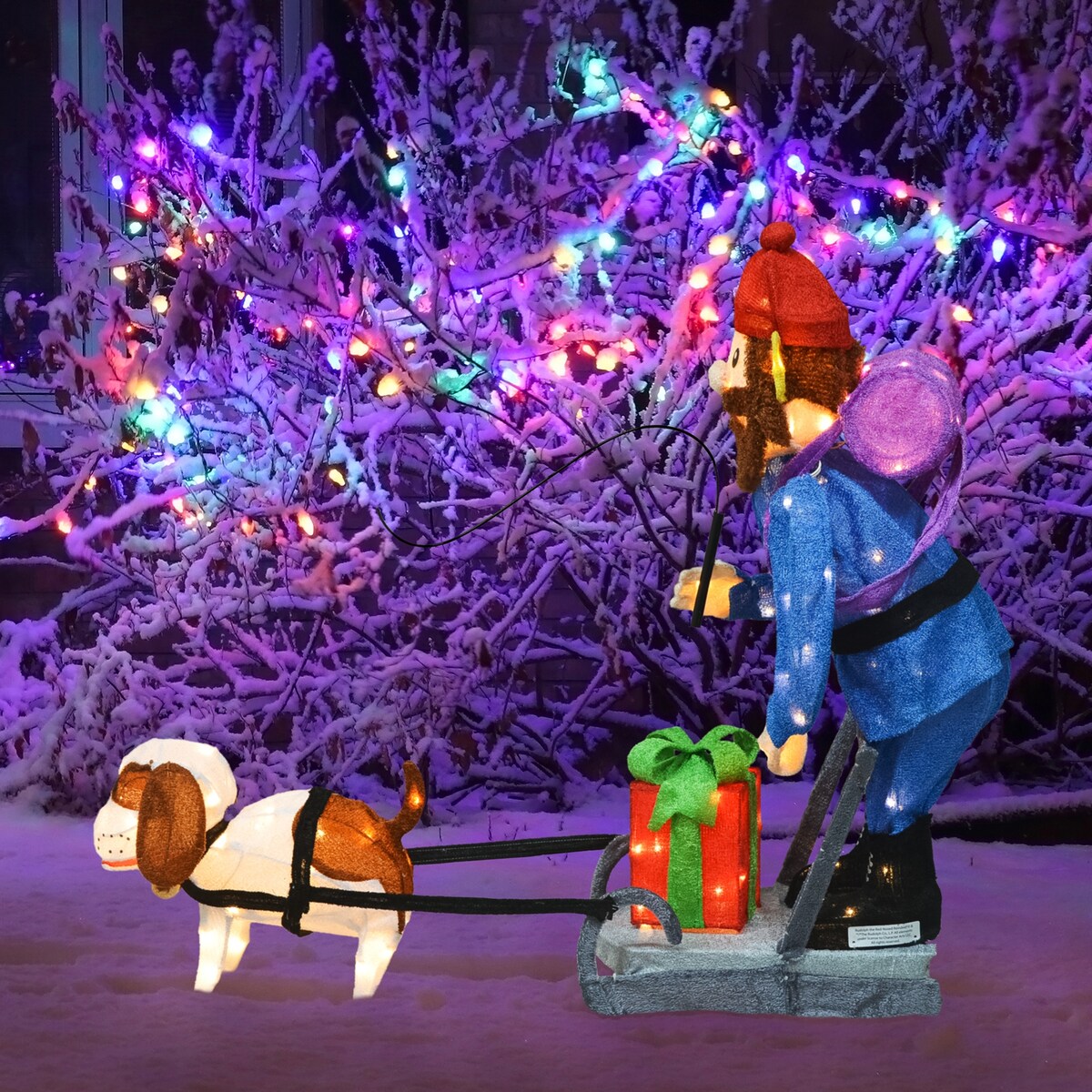 34 Rudolph 3D pré-éclairé LED Yard Art debout Yukon et chien