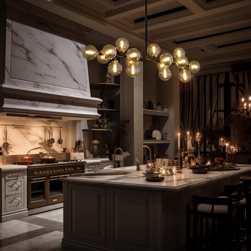 Lustre linéaire moderne du milieu du siècle de 40 po, suspension Spoutnik à 16 ampoules en laiton doré avec globe en verre dépoli pour salle à manger