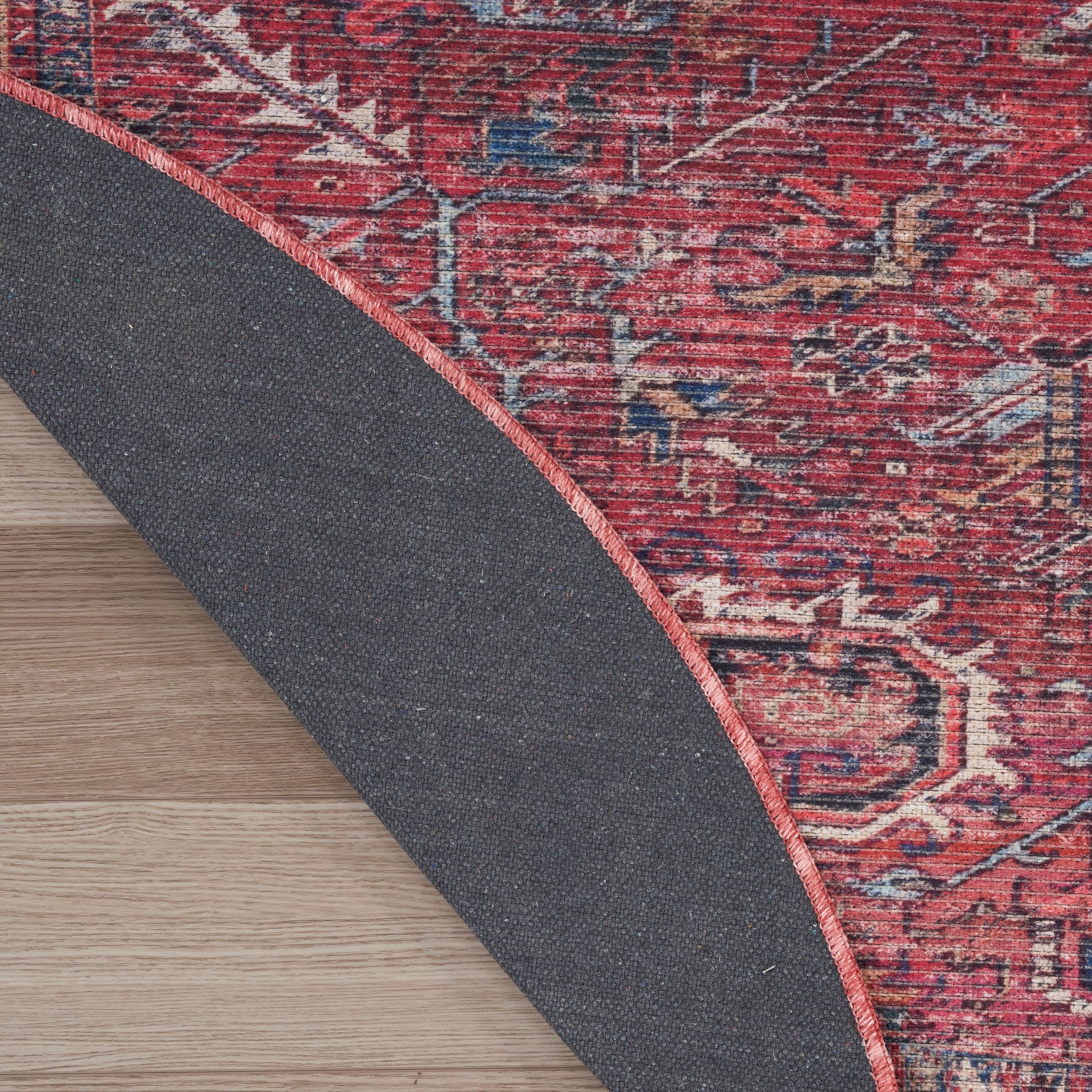 Tapis lavable en machine à motif floral persan vintage New Concept Washables