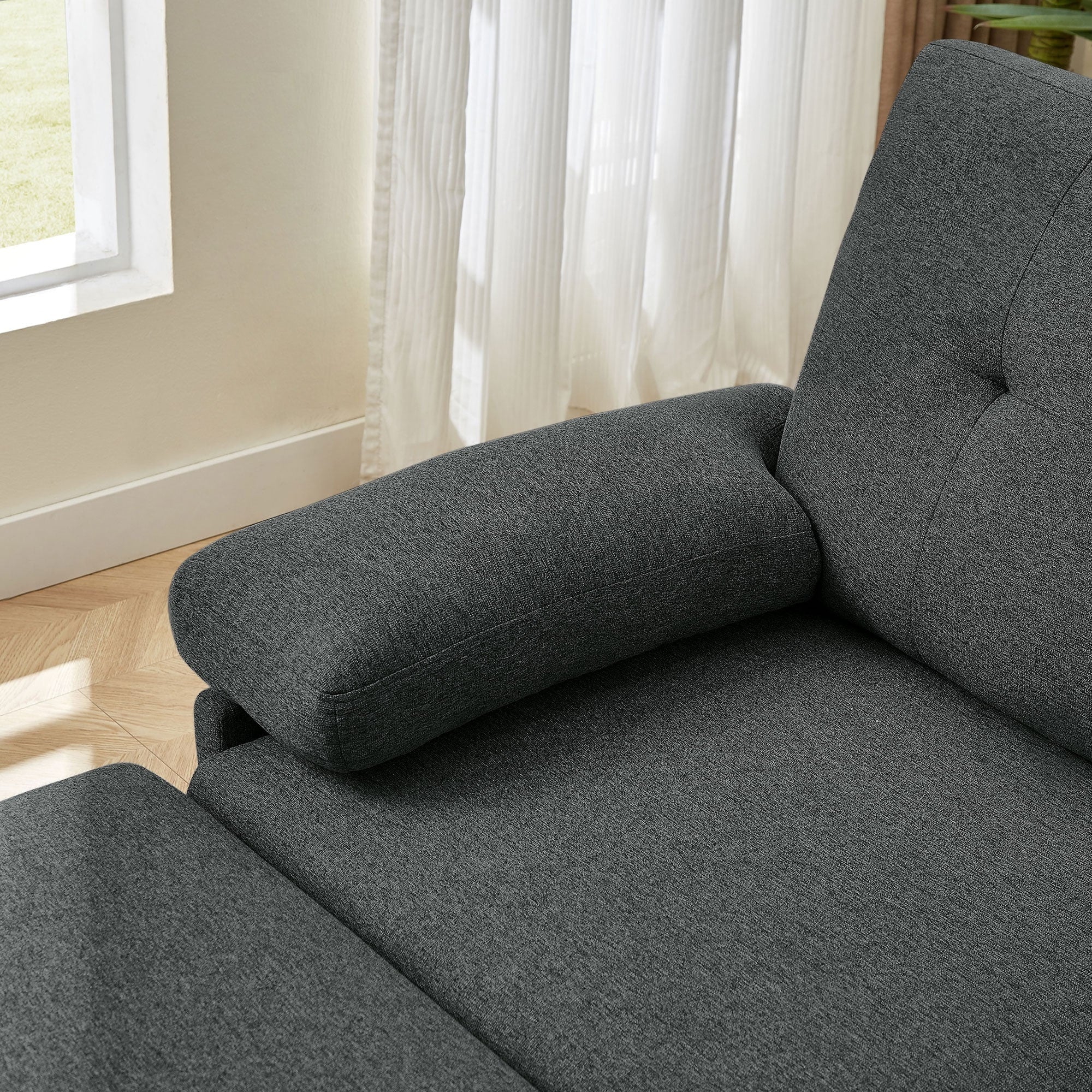 Canapé sectionnel en L 86,22 pouces avec poches de rangement latérales