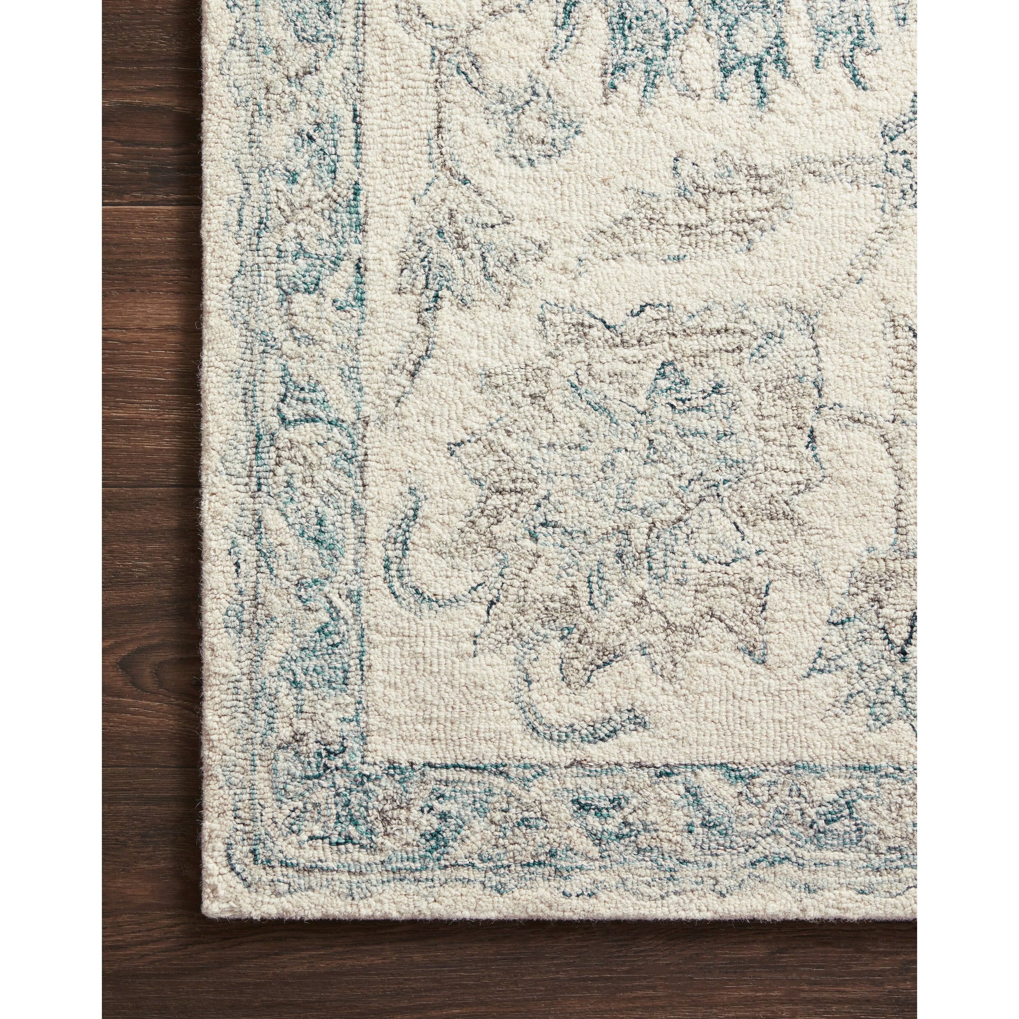 Tapis en laine crocheté à la main Annabelle Botanical Vineyard d'Alexander Home