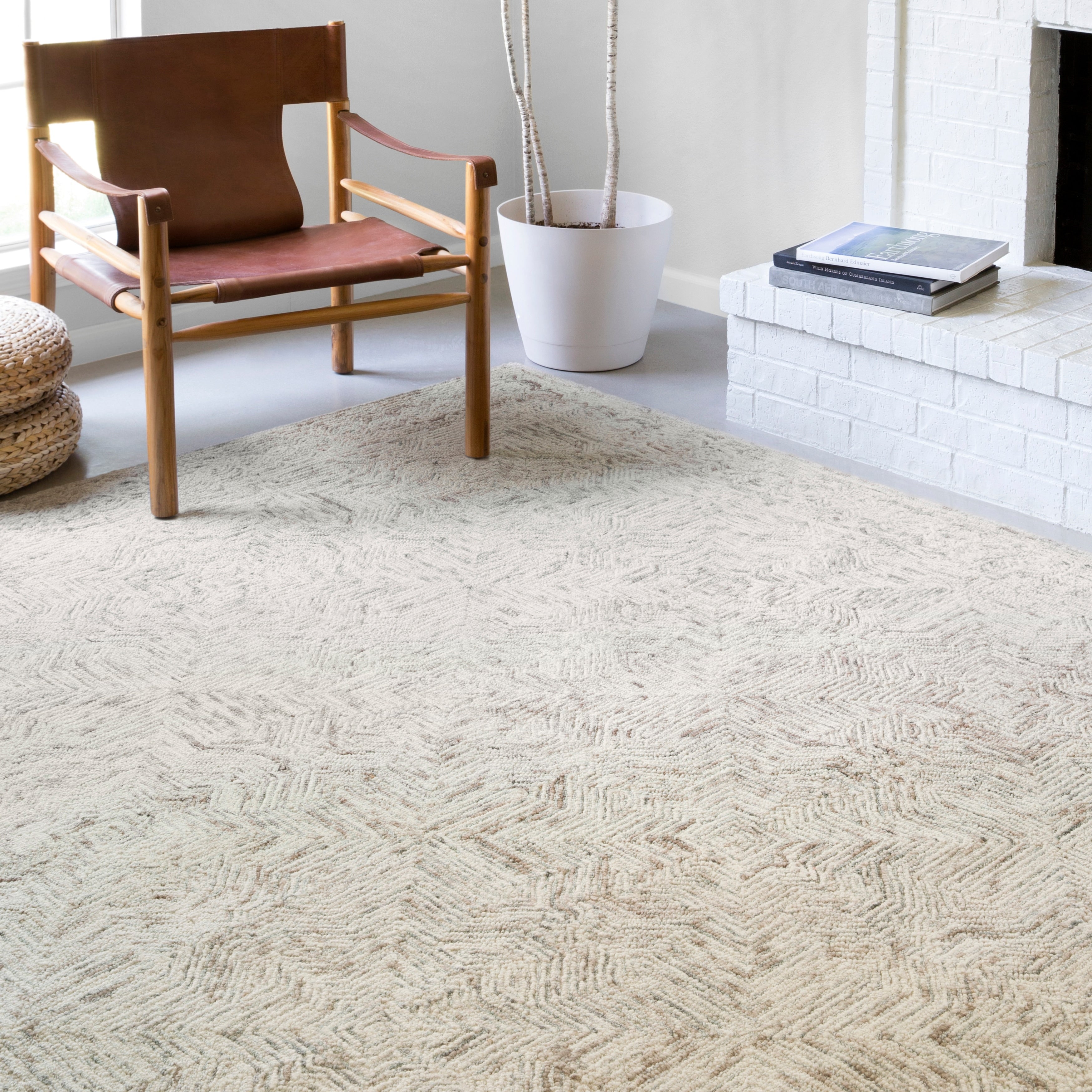 Tapis contemporain en laine touffeté à la main Alexander Home Aspen Neutral