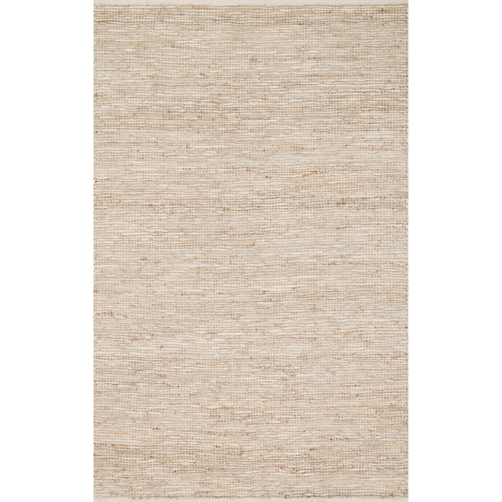 Tapis tissé à la main en jute et cuir de style ferme Alexander Home