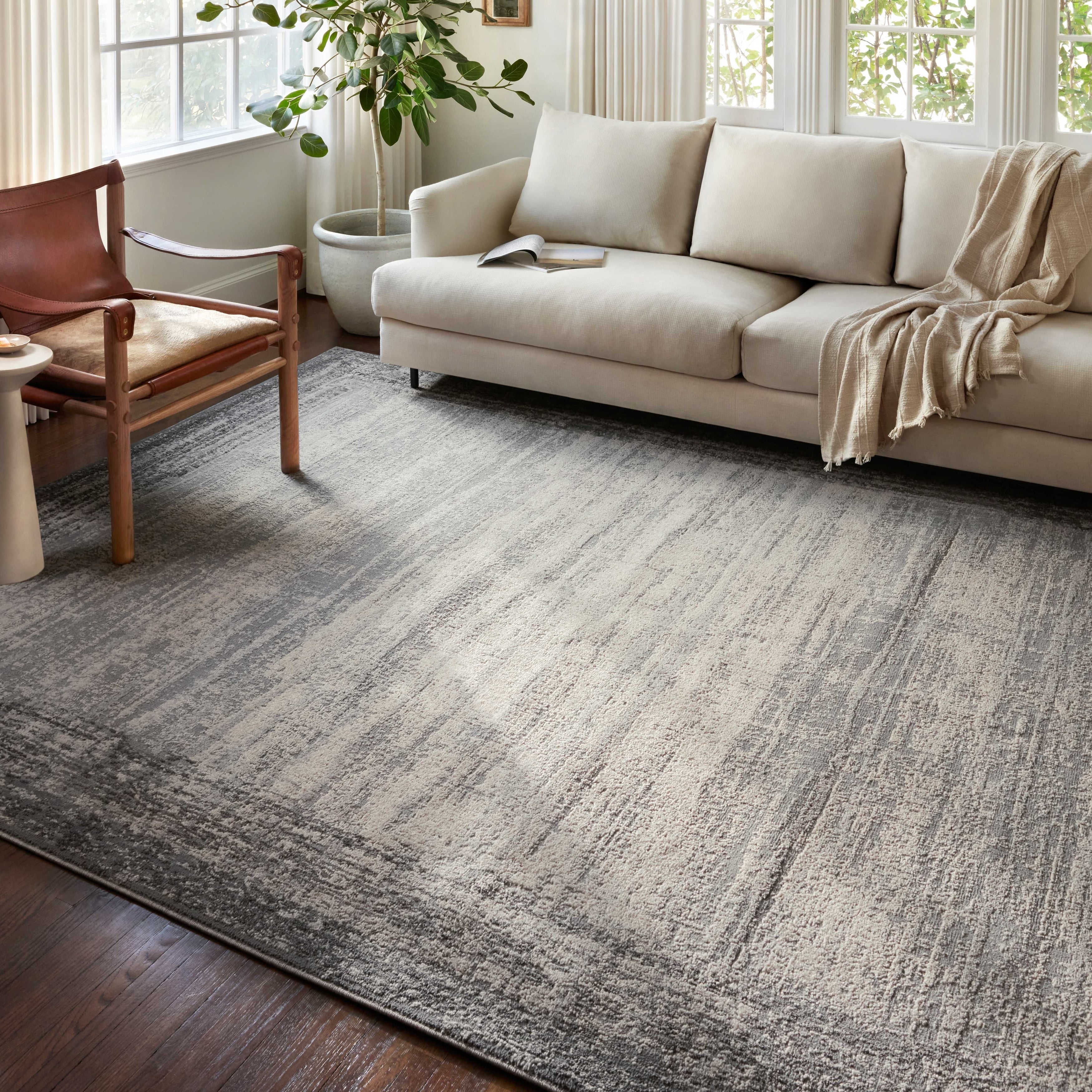 Tapis à bordure abstraite moderne Alexander Home Grant