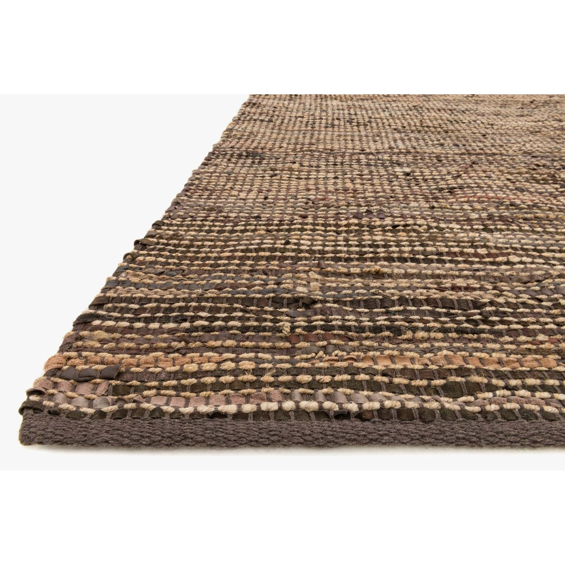 Tapis tissé à la main en jute et cuir de style ferme Alexander Home