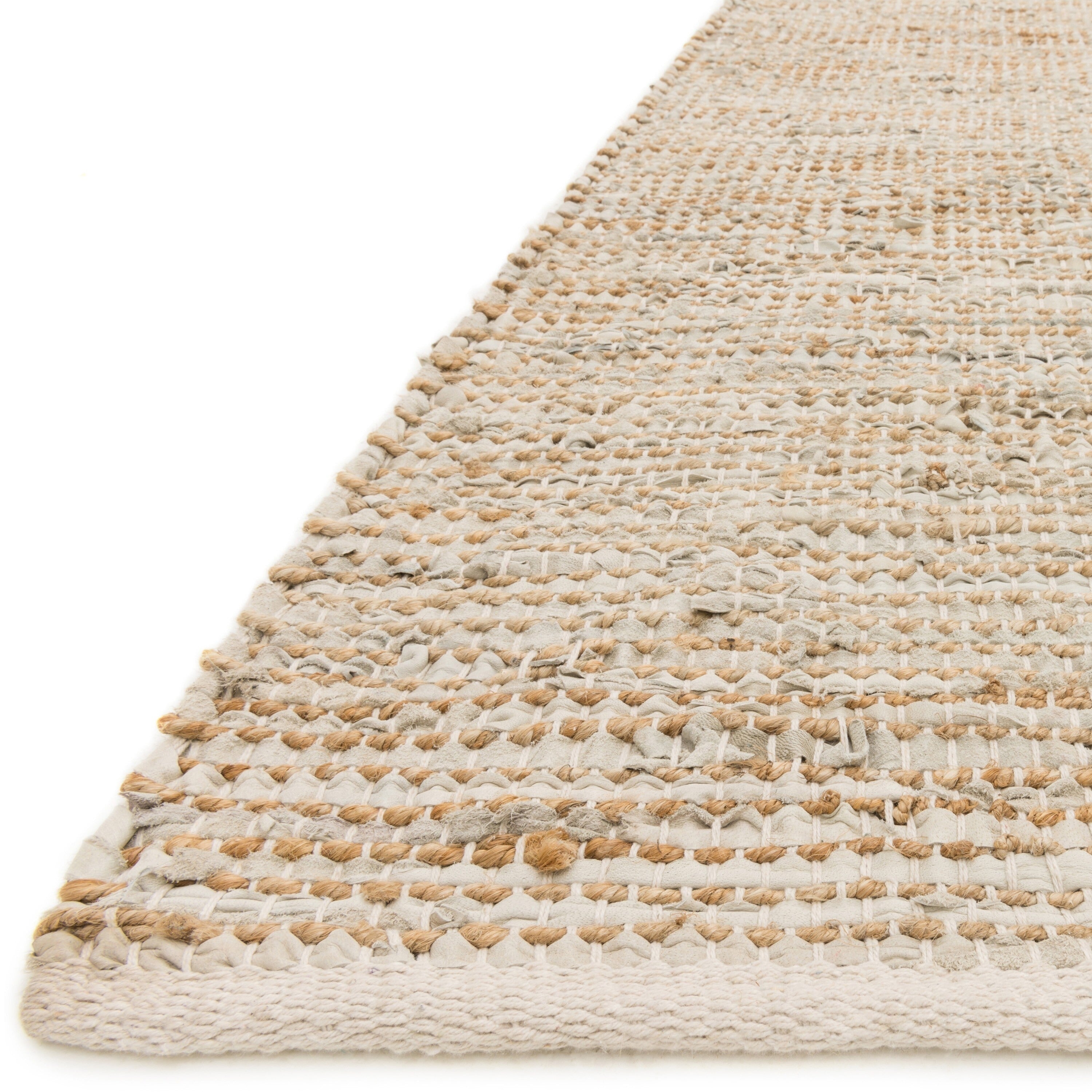 Tapis tissé à la main en jute et cuir de style ferme Alexander Home