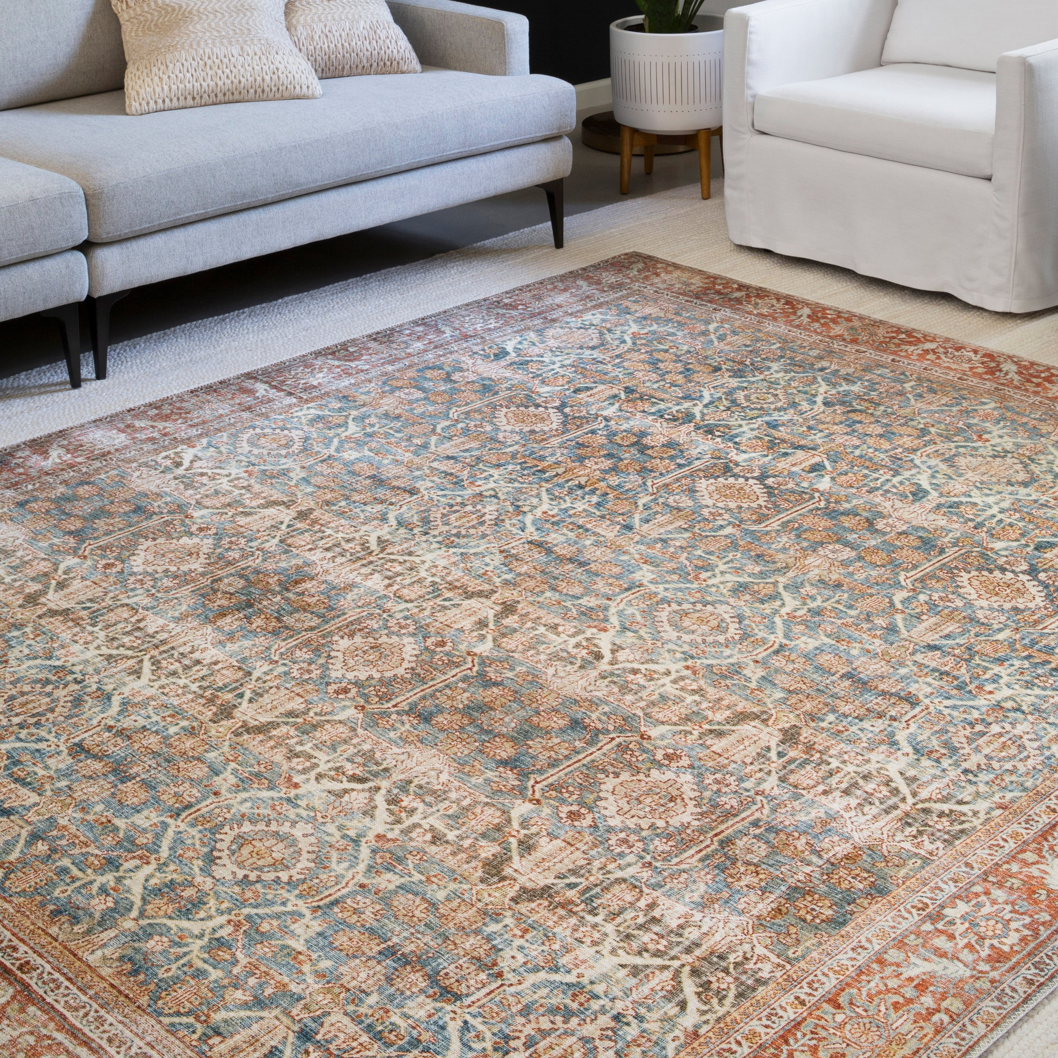 Tapis à motif botanique vintage bohème Isabelle d'Alexander Home