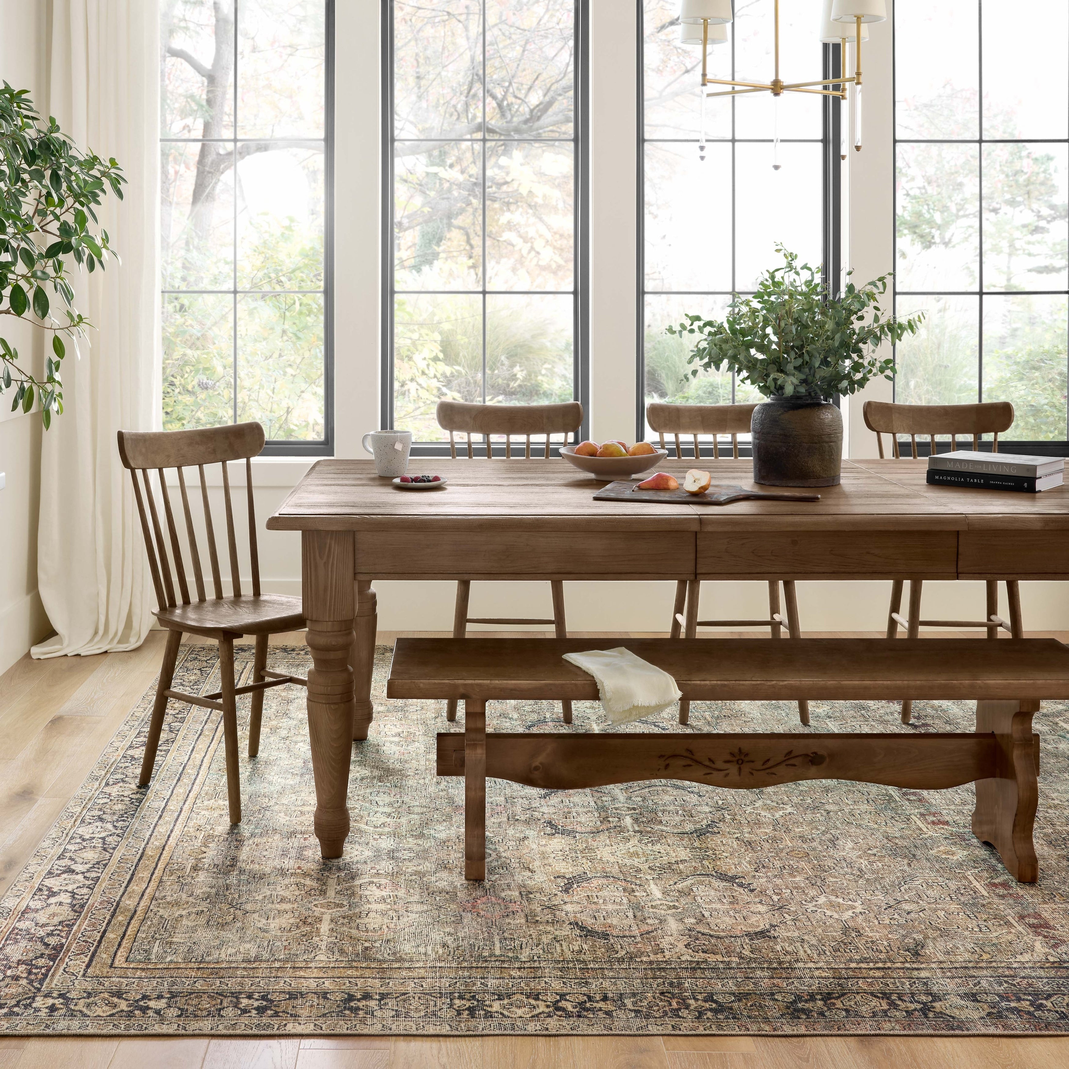 Tapis imprimé oriental ton olive Isabelle d'Alexander Home