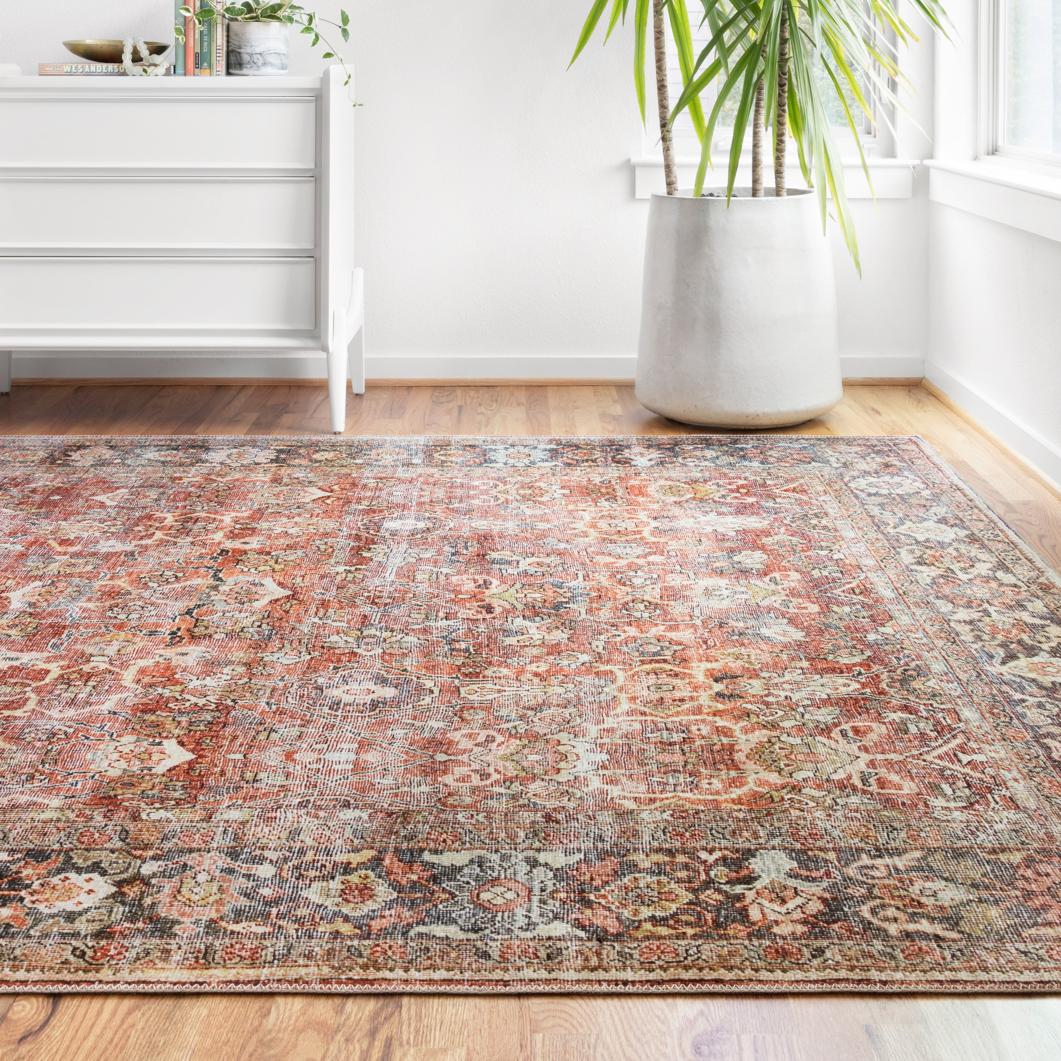 Tapis imprimé à bordure vintage Isabelle d'Alexander Home