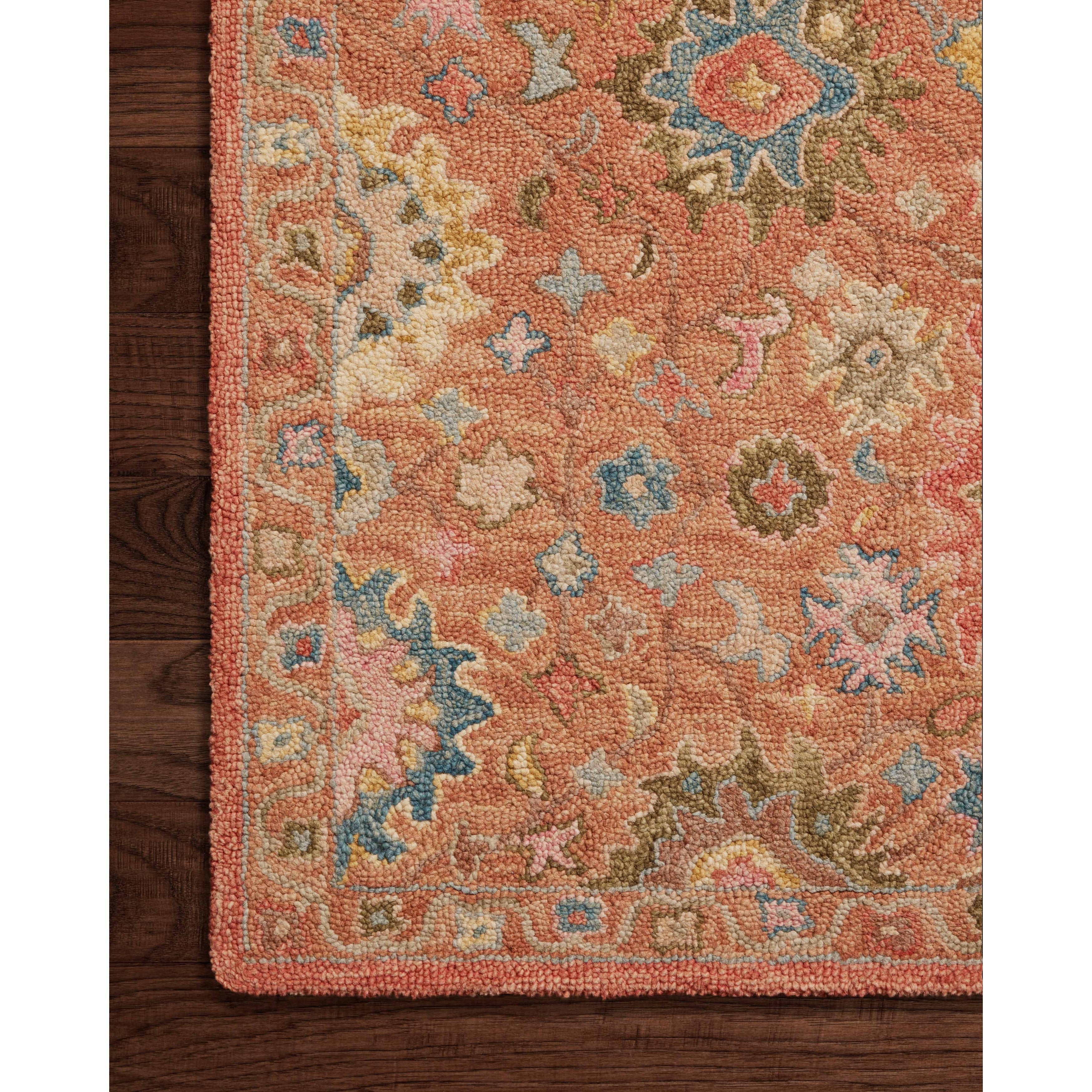 Tapis floral Alexander Home Megan crocheté à la main 100 % laine