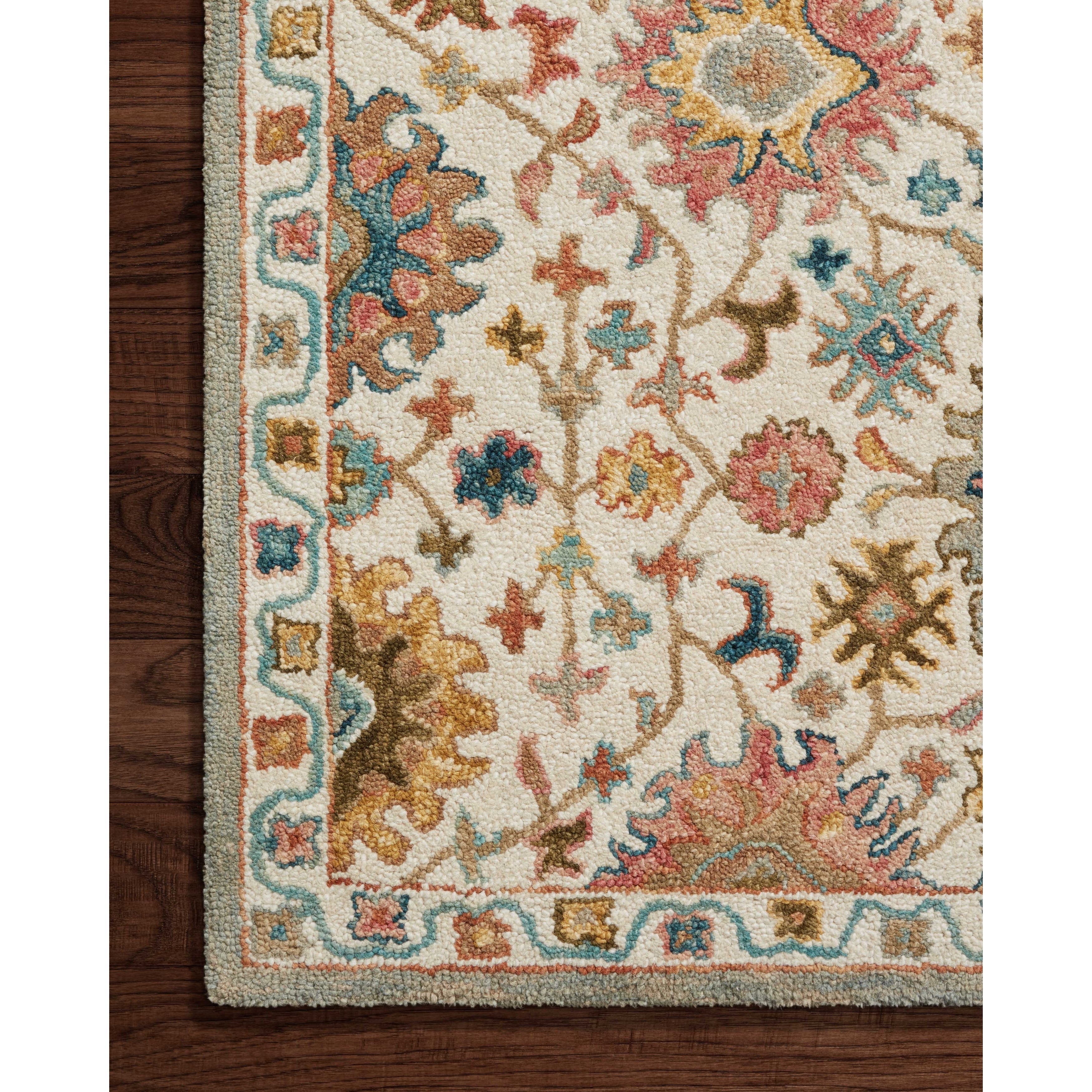 Tapis floral Alexander Home Megan crocheté à la main 100 % laine