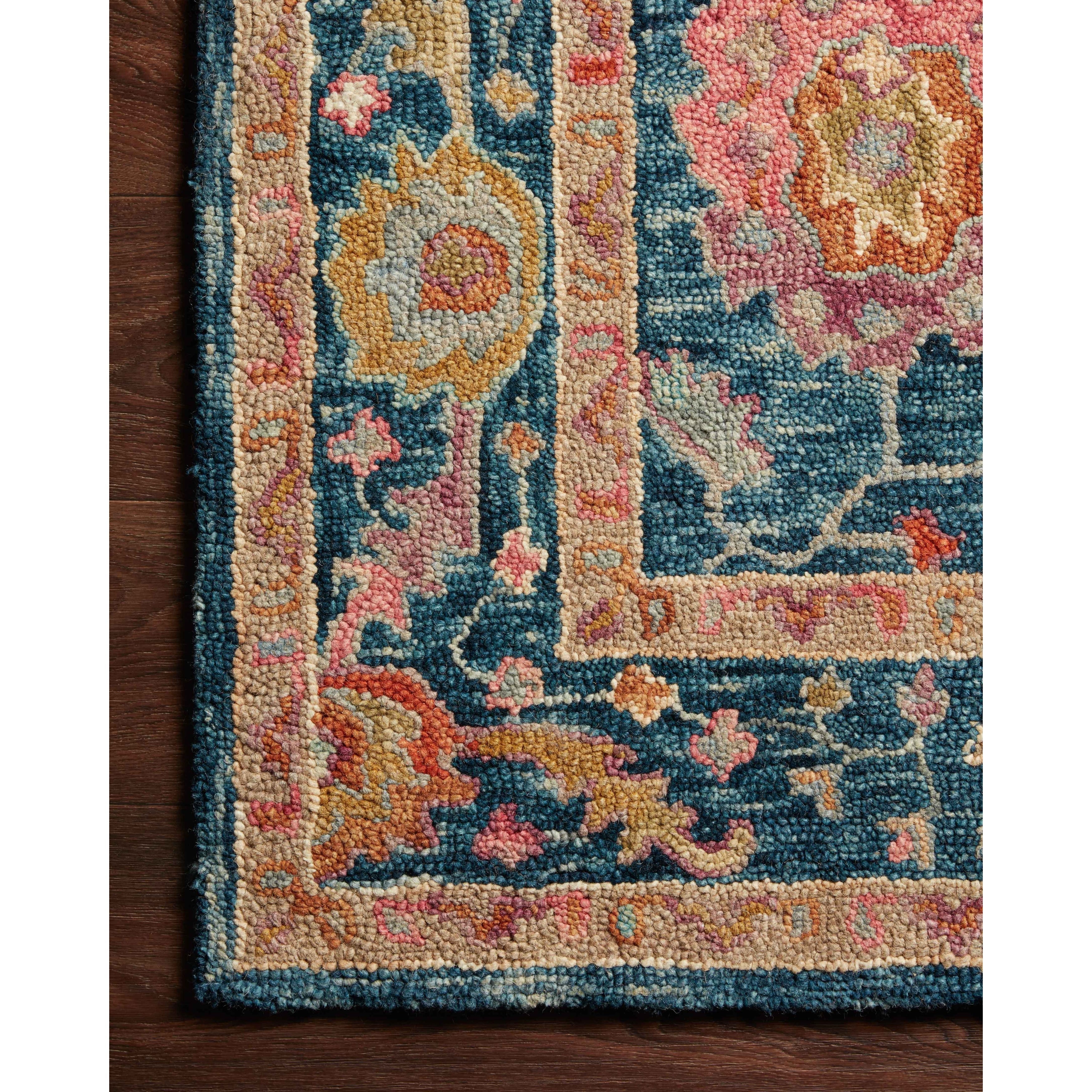 Tapis floral Alexander Home Megan crocheté à la main 100 % laine
