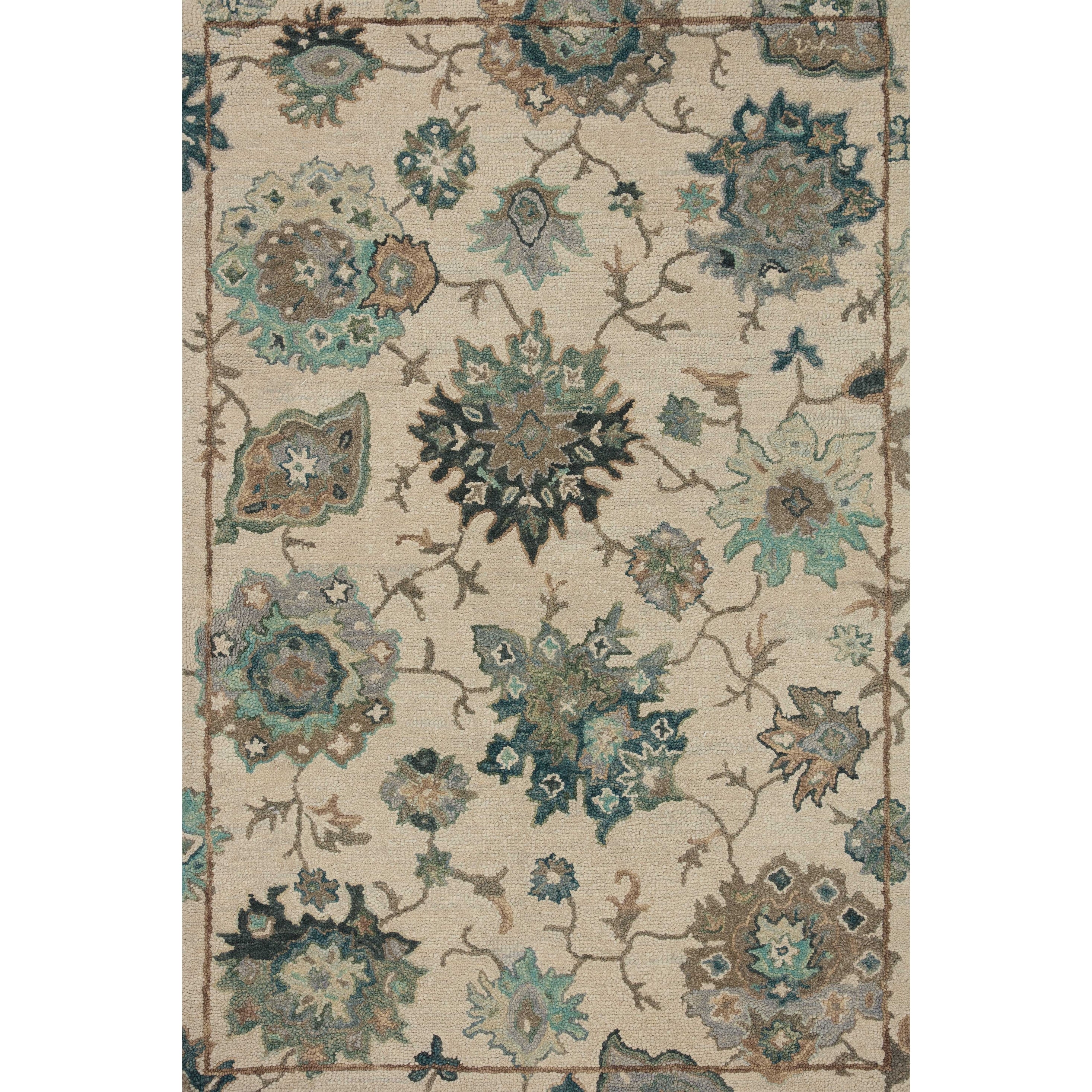 Tapis floral Alexander Home Megan crocheté à la main 100 % laine