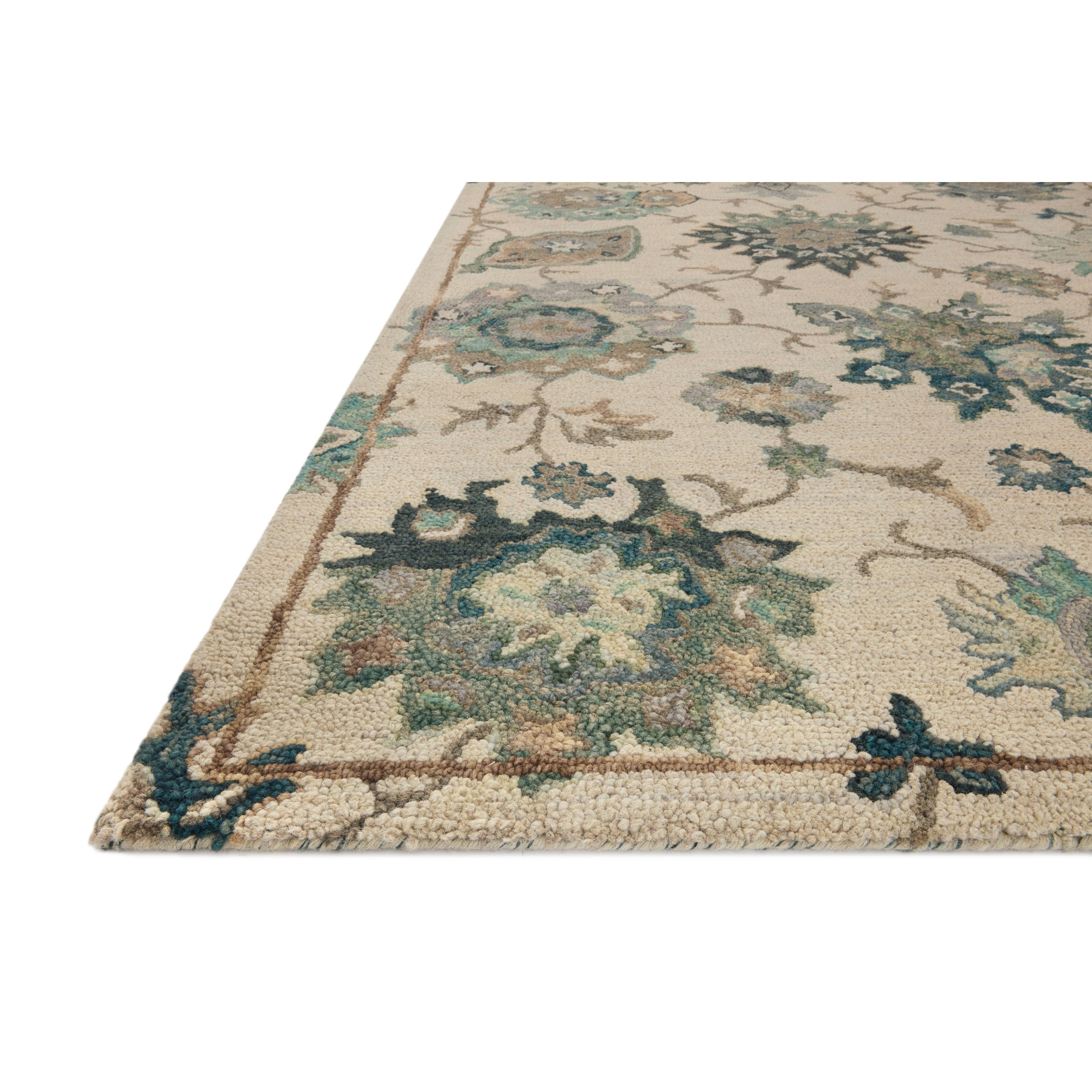 Tapis floral Alexander Home Megan crocheté à la main 100 % laine