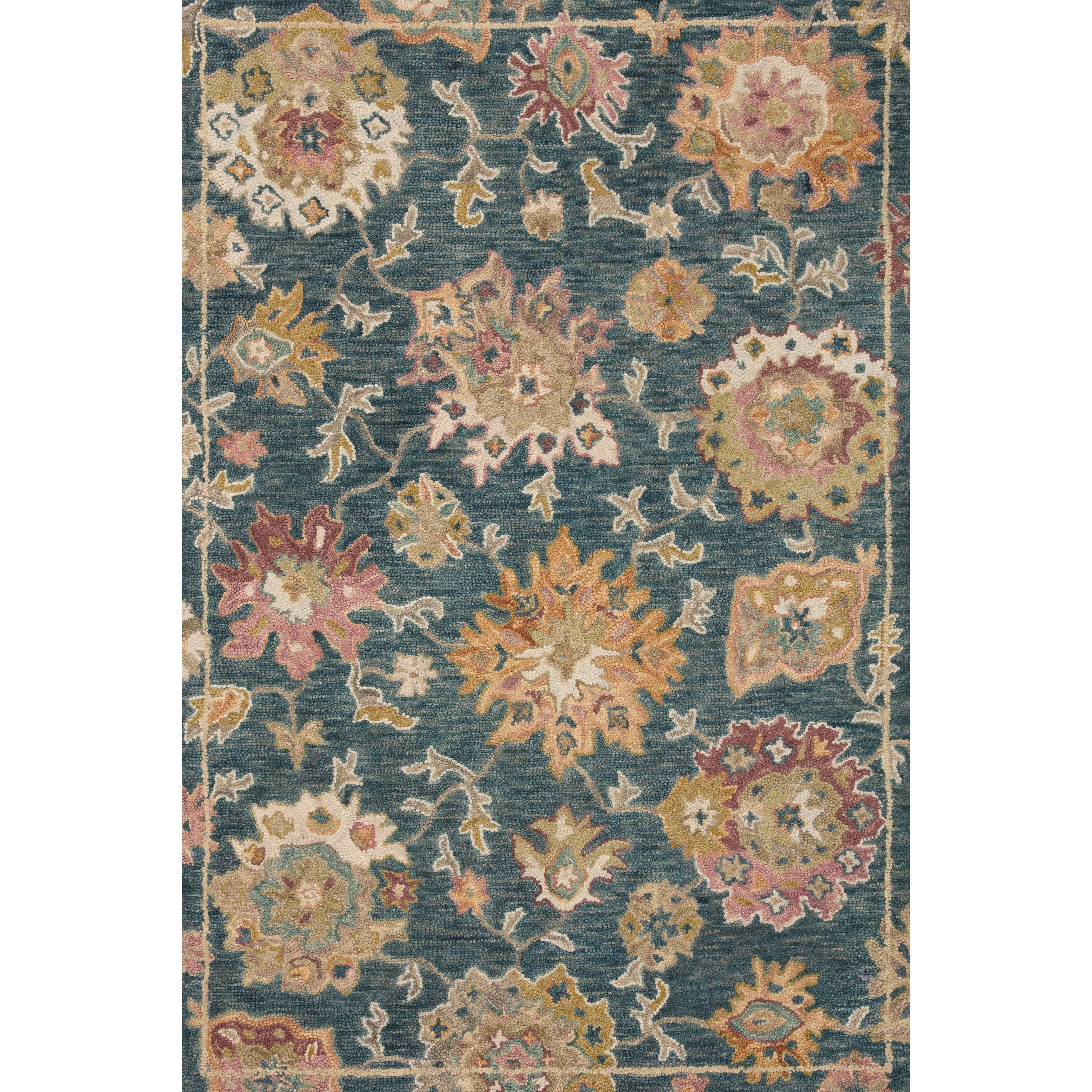 Tapis floral Alexander Home Megan crocheté à la main 100 % laine