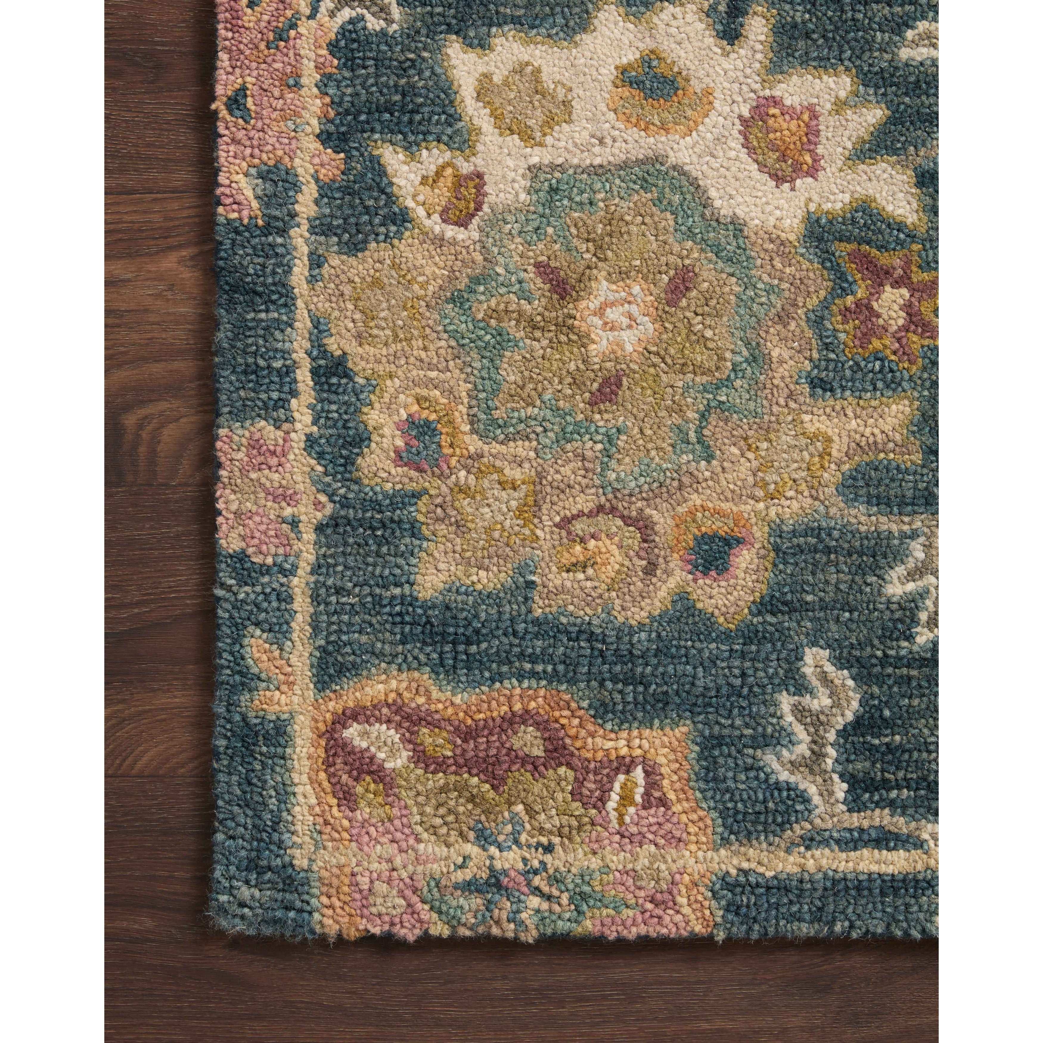 Tapis floral Alexander Home Megan crocheté à la main 100 % laine