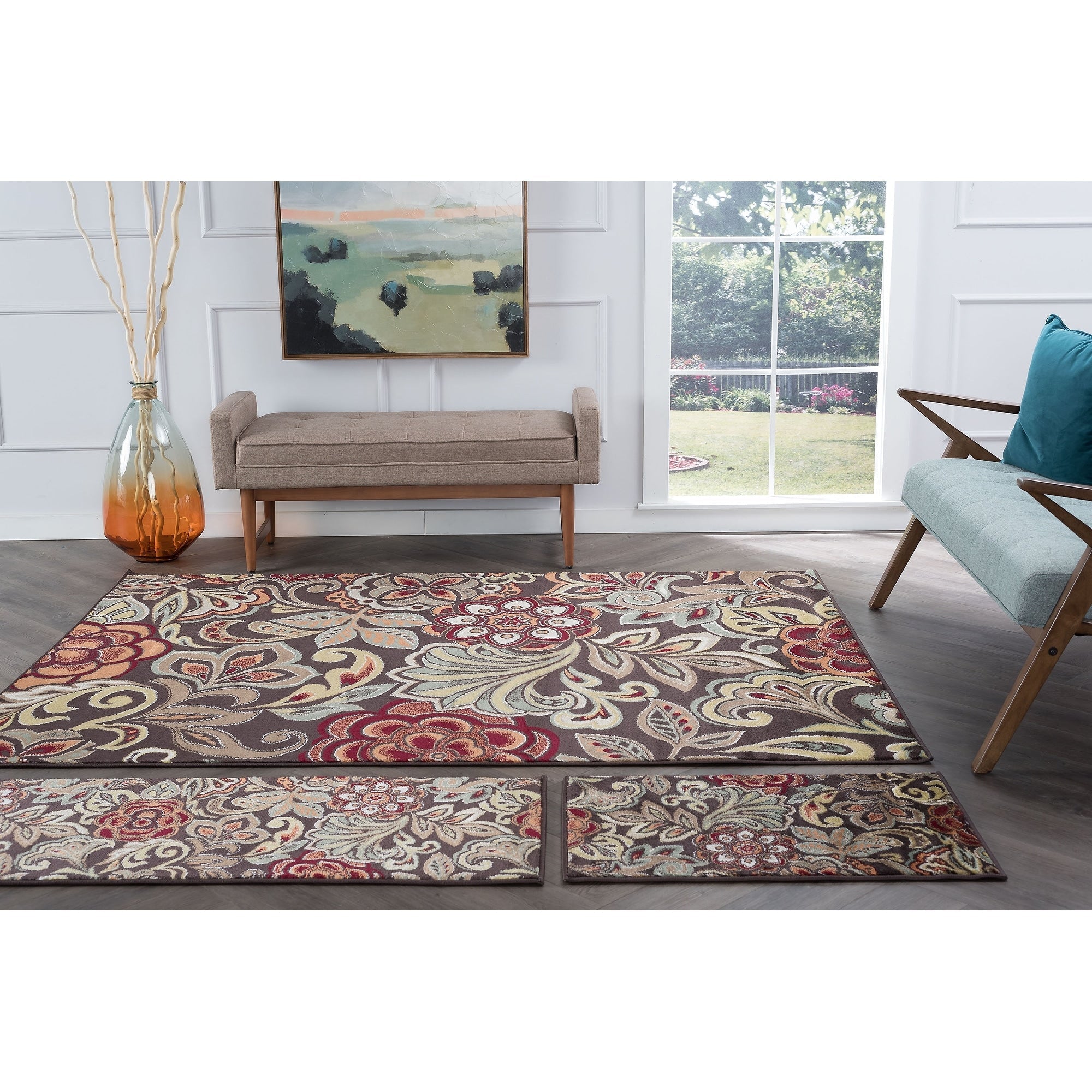 Tapis d'intérieur à motif floral Decora Farmhouse