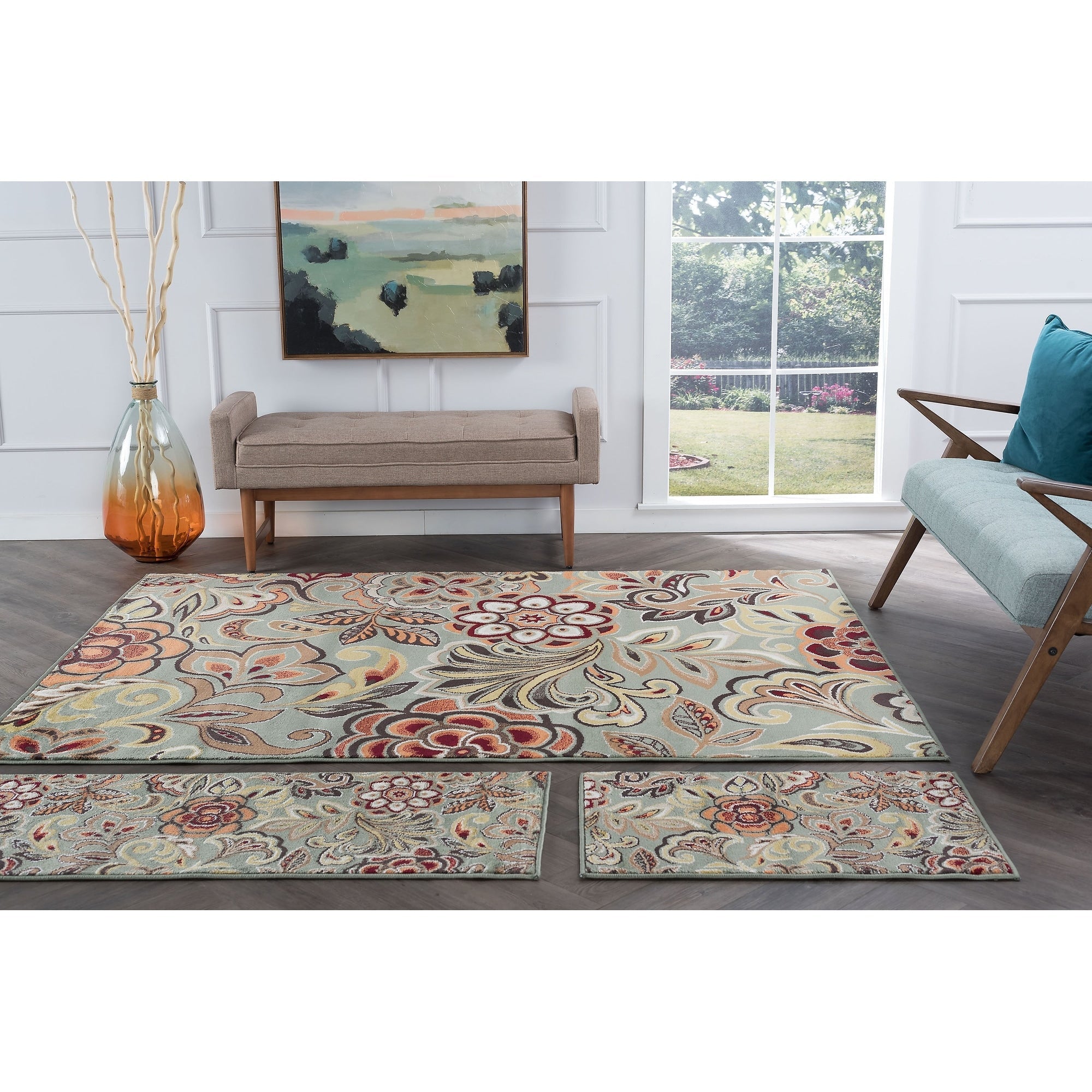 Tapis d'intérieur à motif floral Decora Farmhouse