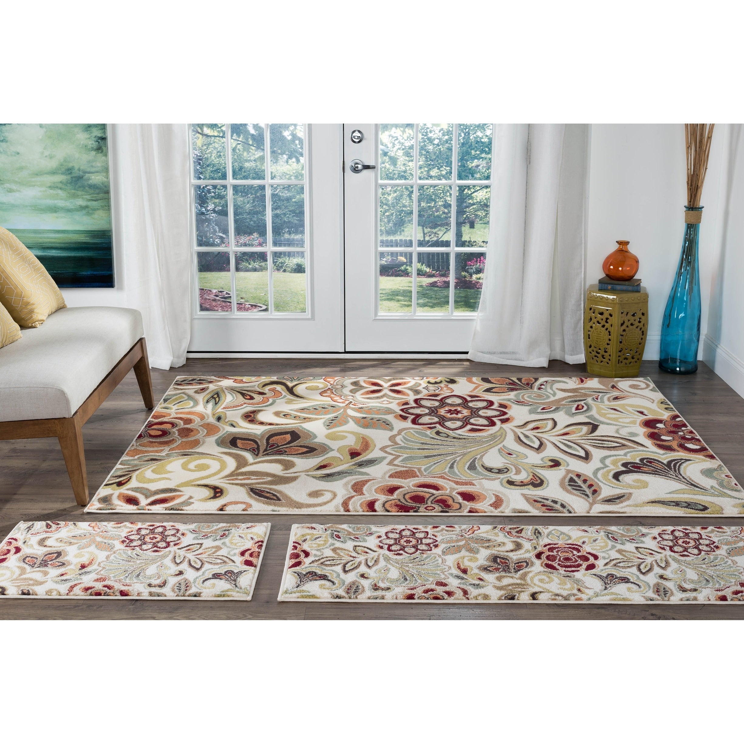 Tapis d'intérieur à motif floral Decora Farmhouse