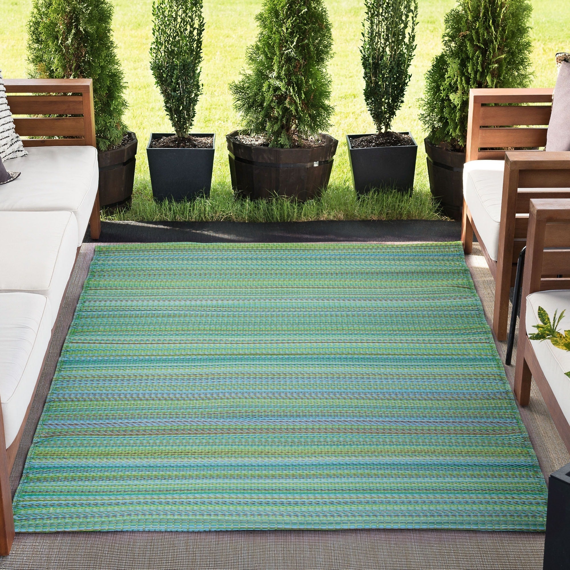 Tapis d'intérieur/extérieur à rayures Sundown Beach