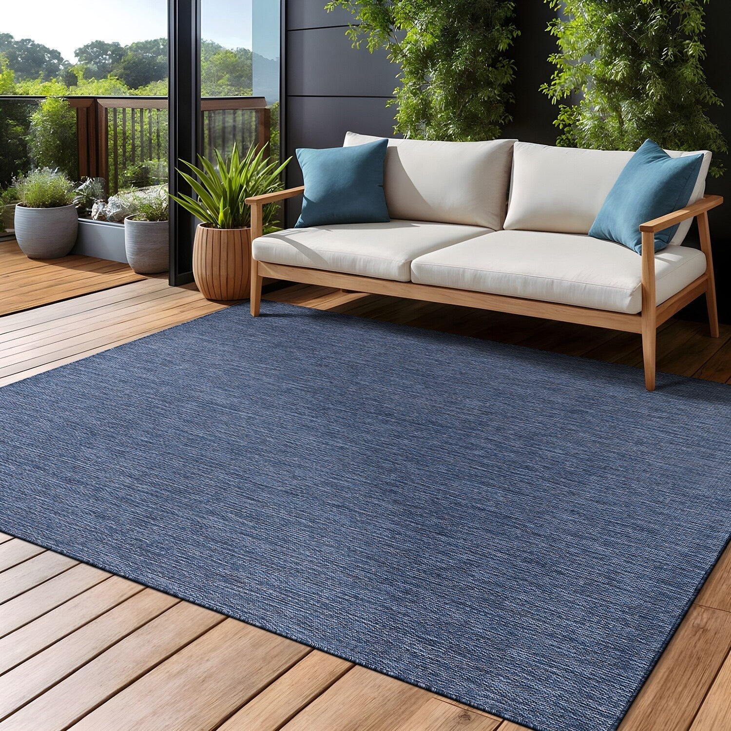 Tapis lavable Aloha pour intérieur et extérieur, résistant, pour terrasse, salon