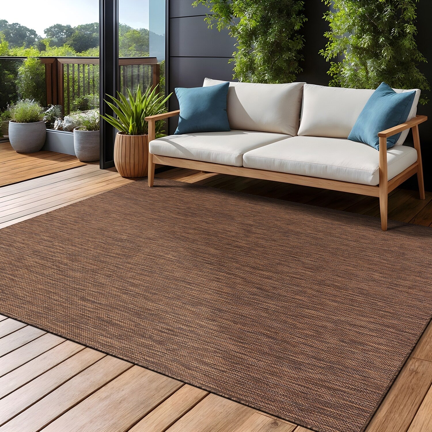 Tapis lavable Aloha pour intérieur et extérieur, résistant, pour terrasse, salon