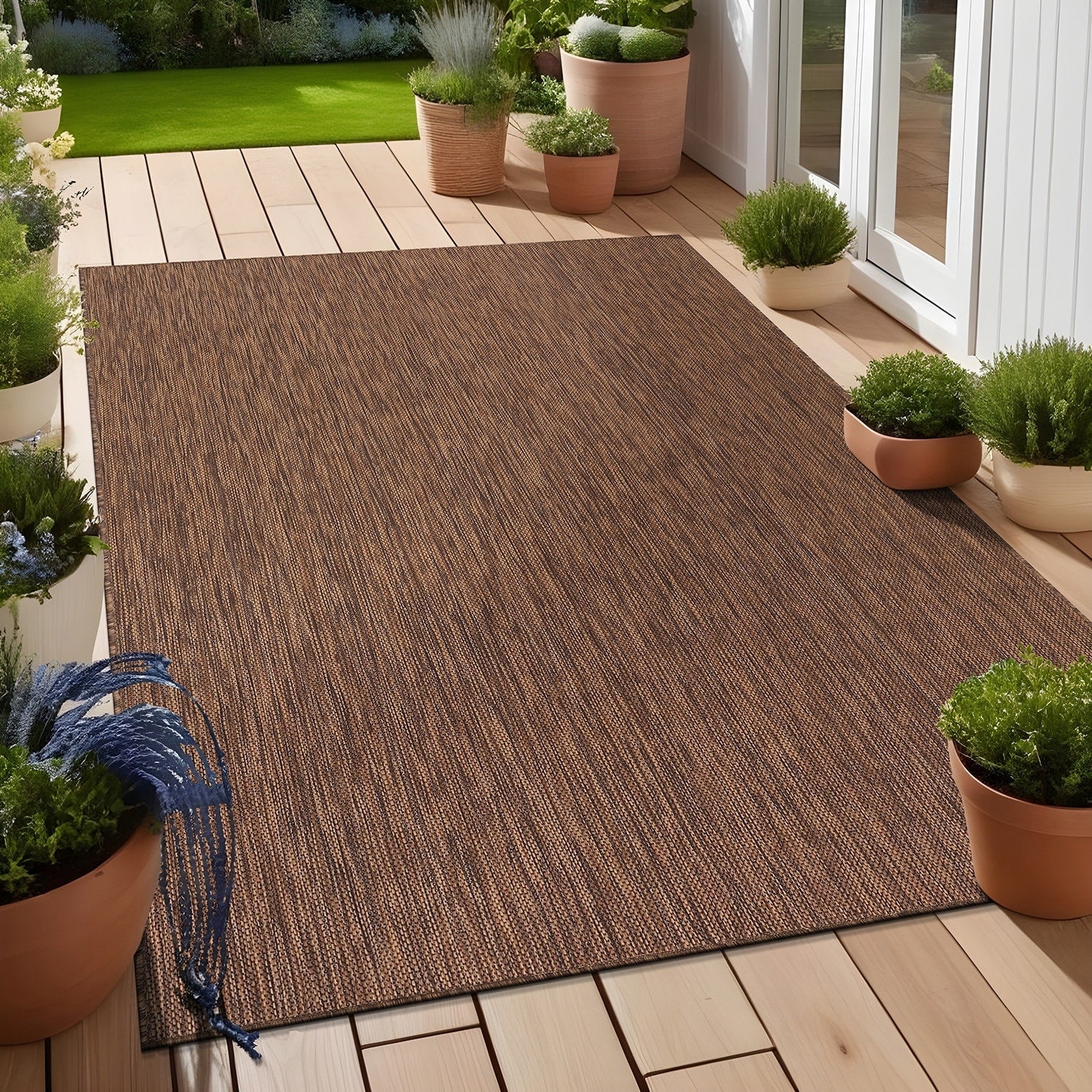 Tapis lavable Aloha pour intérieur et extérieur, résistant, pour terrasse, salon