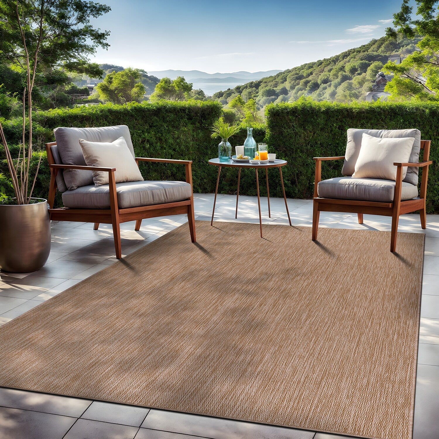 Tapis lavable Aloha pour intérieur et extérieur, résistant, pour terrasse, salon