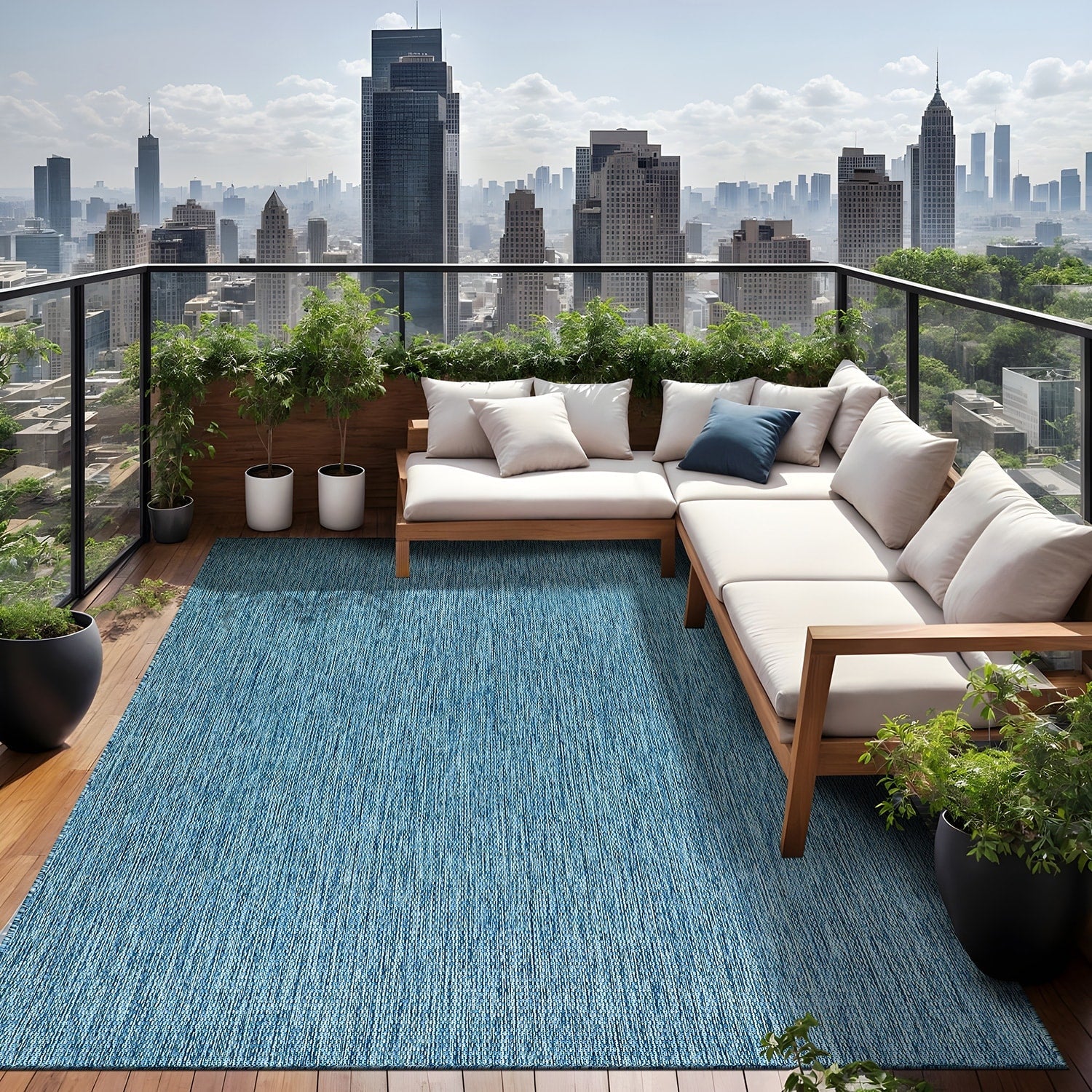 Tapis lavable Aloha pour intérieur et extérieur, résistant, pour terrasse, salon