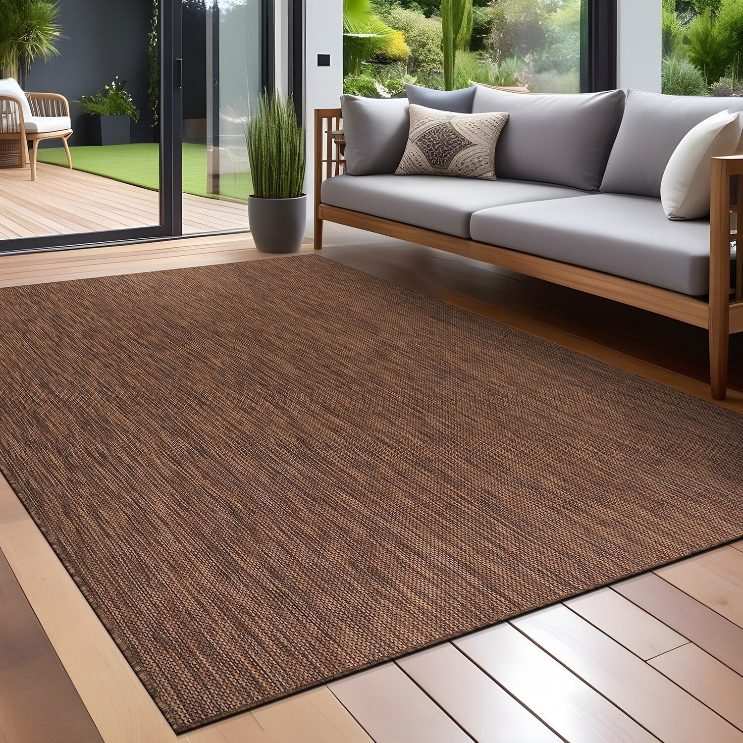 Tapis lavable Aloha pour intérieur et extérieur, résistant, pour terrasse, salon