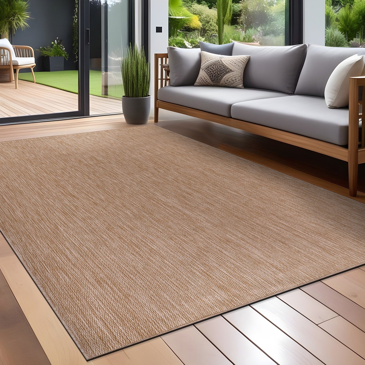 Tapis lavable Aloha pour intérieur et extérieur, résistant, pour terrasse, salon