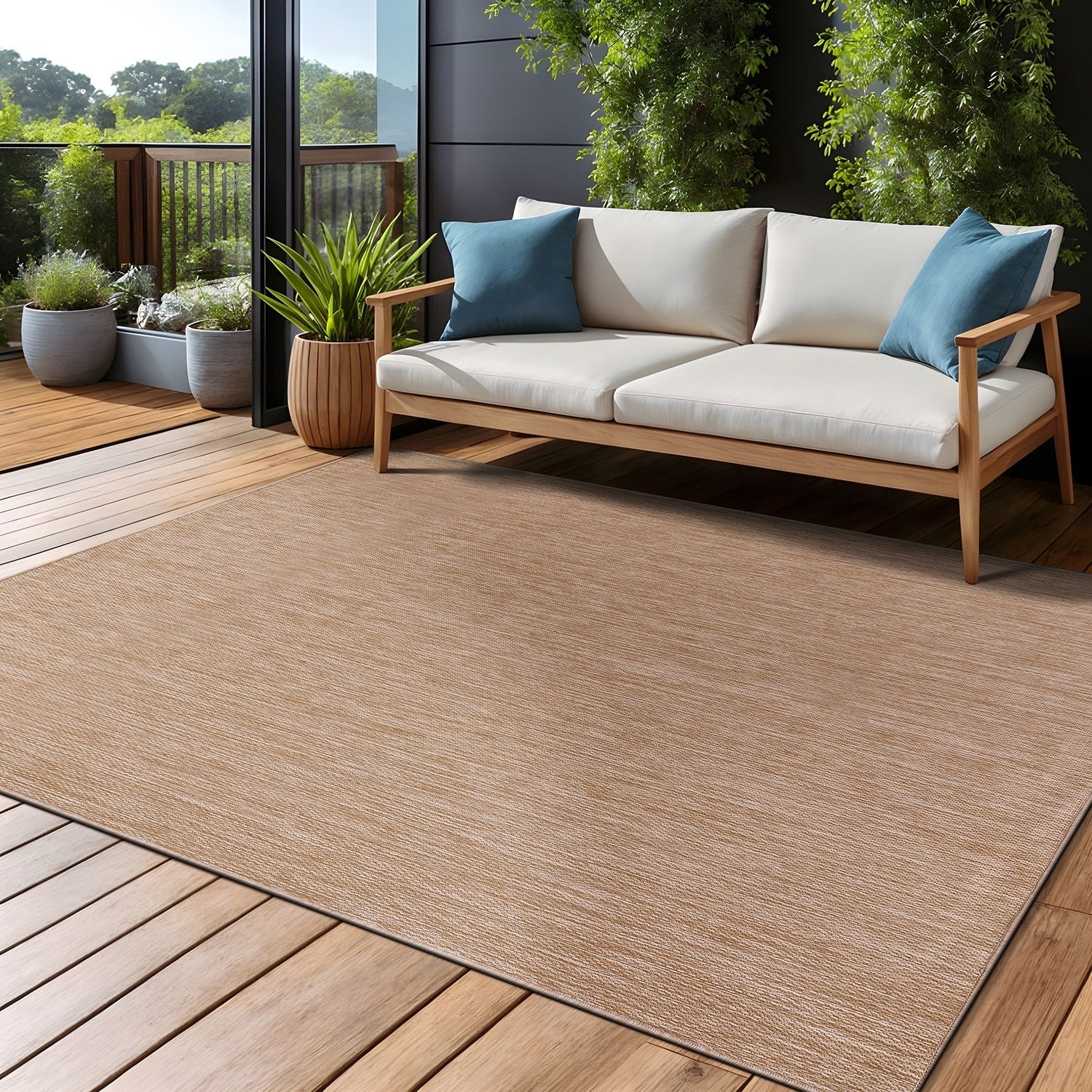 Tapis lavable Aloha pour intérieur et extérieur, résistant, pour terrasse, salon
