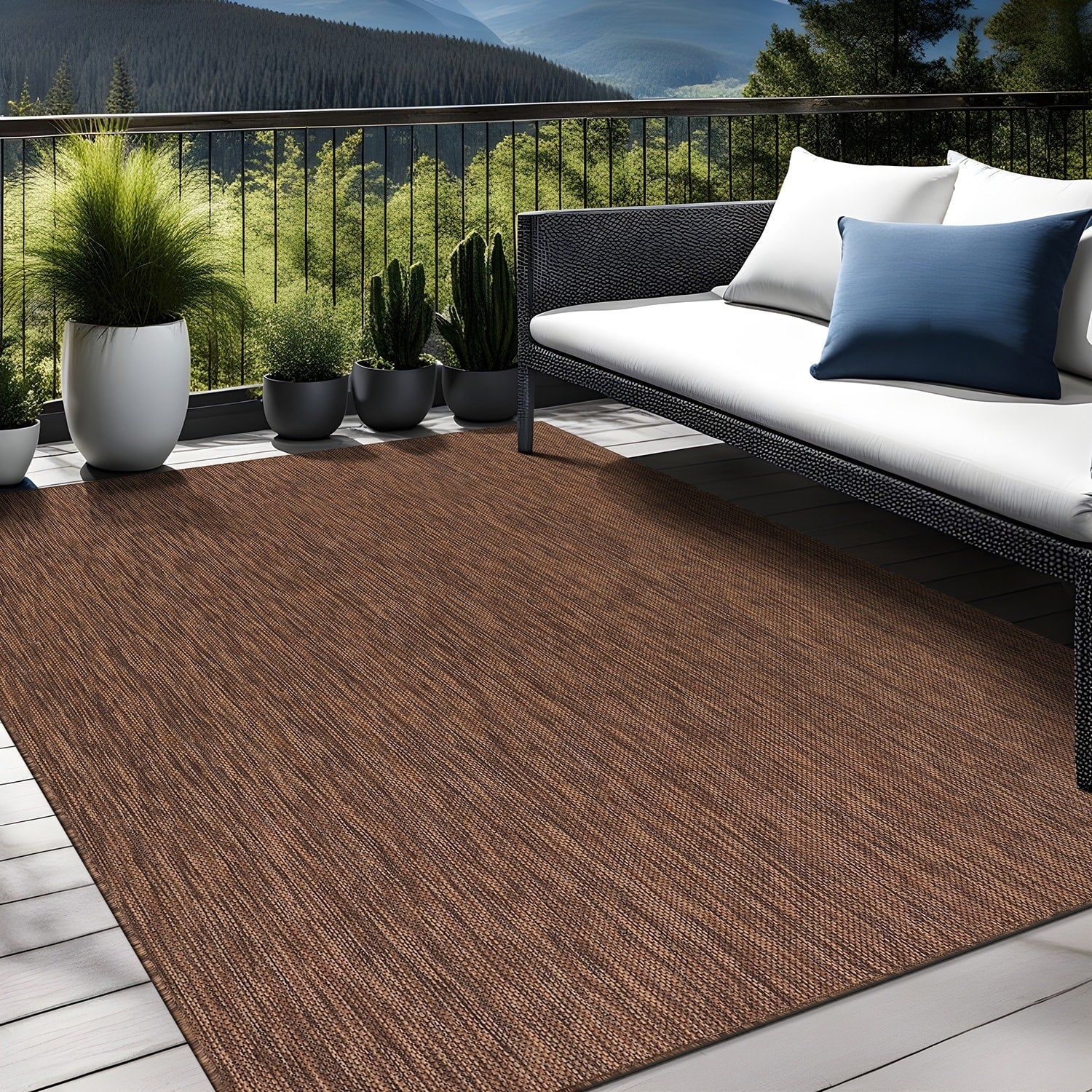 Tapis lavable Aloha pour intérieur et extérieur, résistant, pour terrasse, salon