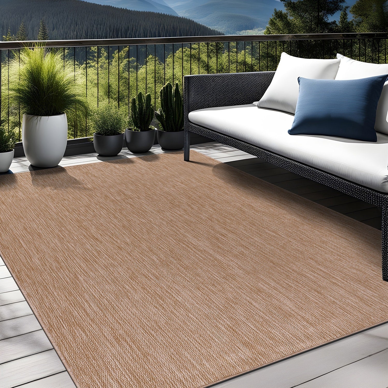 Tapis lavable Aloha pour intérieur et extérieur, résistant, pour terrasse, salon