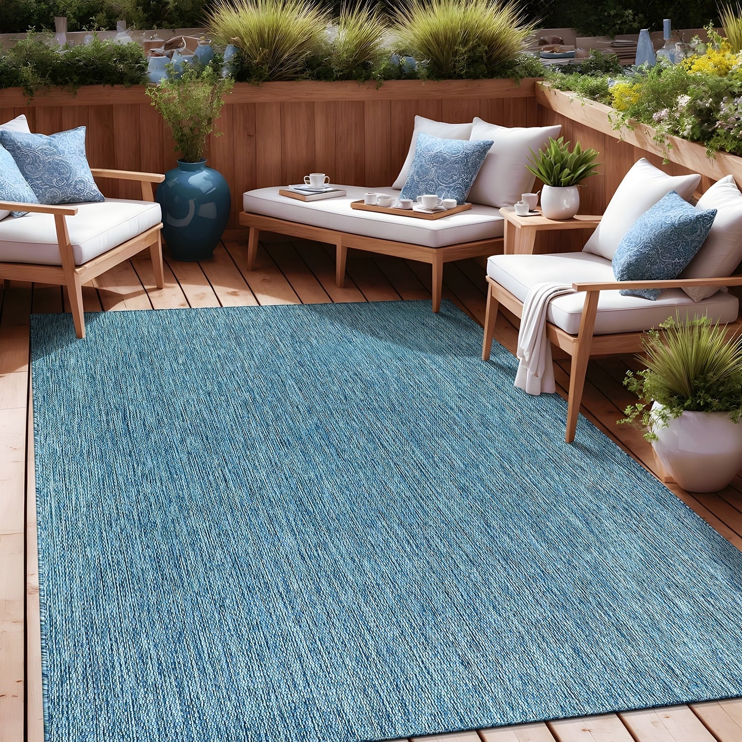 Tapis lavable Aloha pour intérieur et extérieur, résistant, pour terrasse, salon