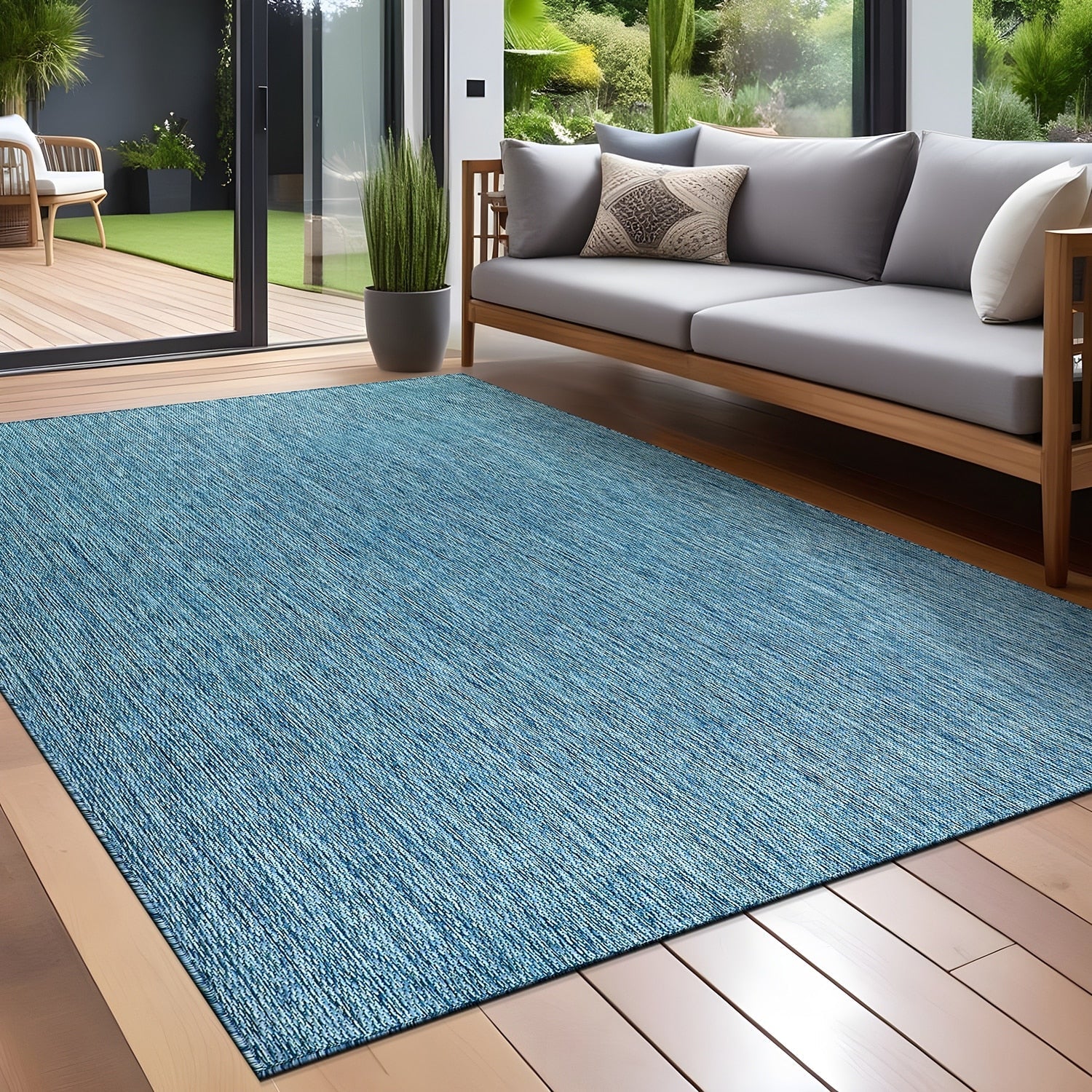 Tapis lavable Aloha pour intérieur et extérieur, résistant, pour terrasse, salon