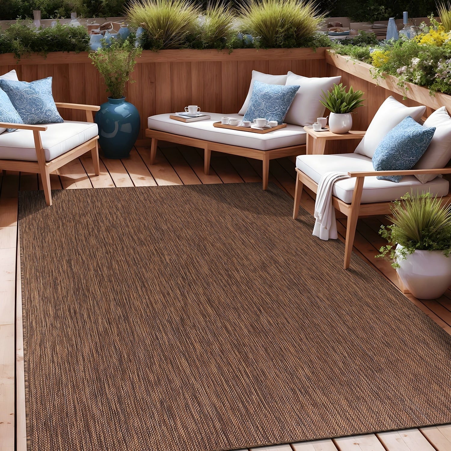 Tapis lavable Aloha pour intérieur et extérieur, résistant, pour terrasse, salon