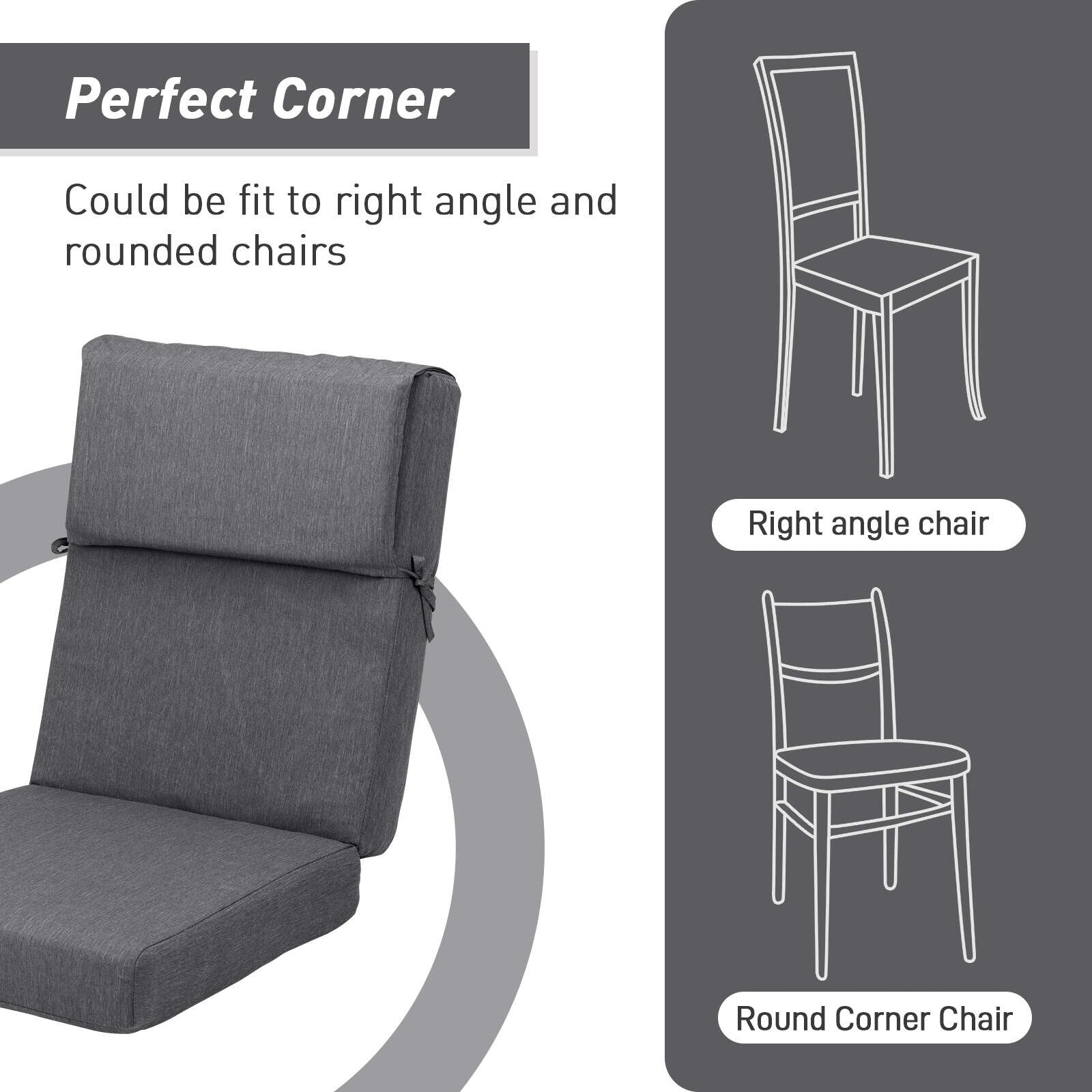 Lot de 4 coussins de chaise à dossier haut Aoodor Patio, 46 x 21 x 4 pouces (coussins uniquement)