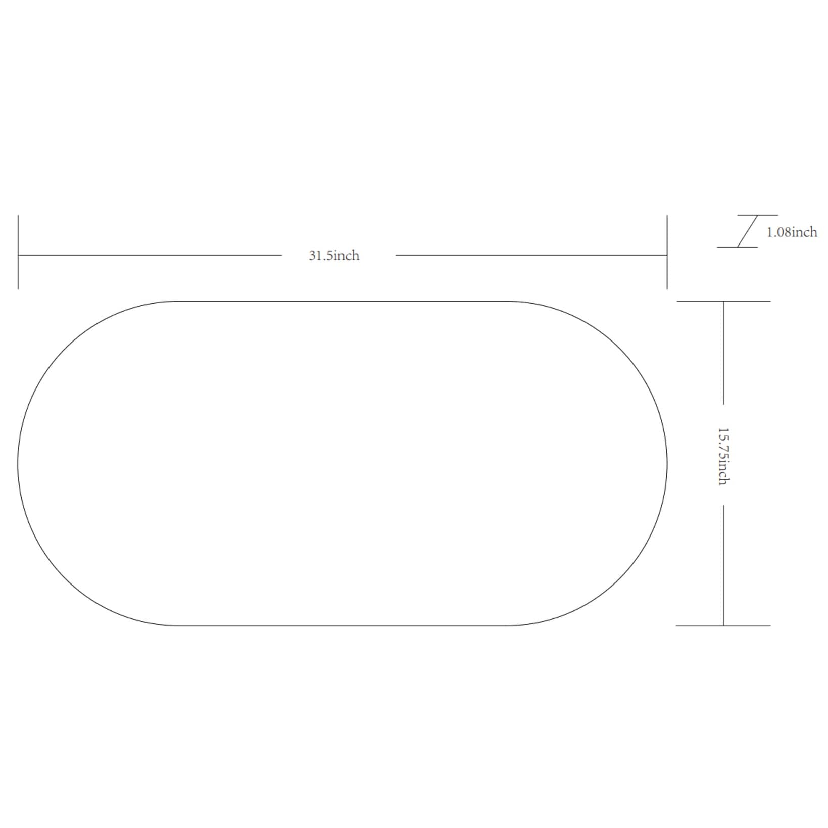 Miroir d'appoint ovale moderne en aluminium Livabliss Aranya en forme de pilule