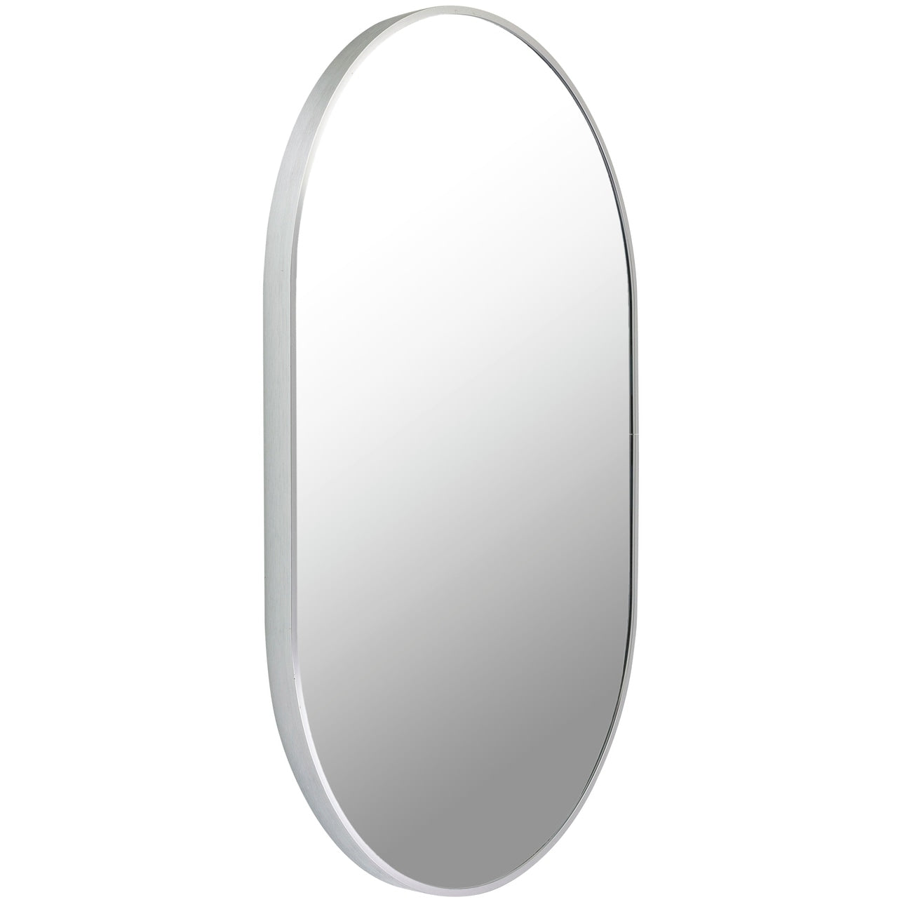 Miroir d'appoint ovale moderne en aluminium Livabliss Aranya en forme de pilule