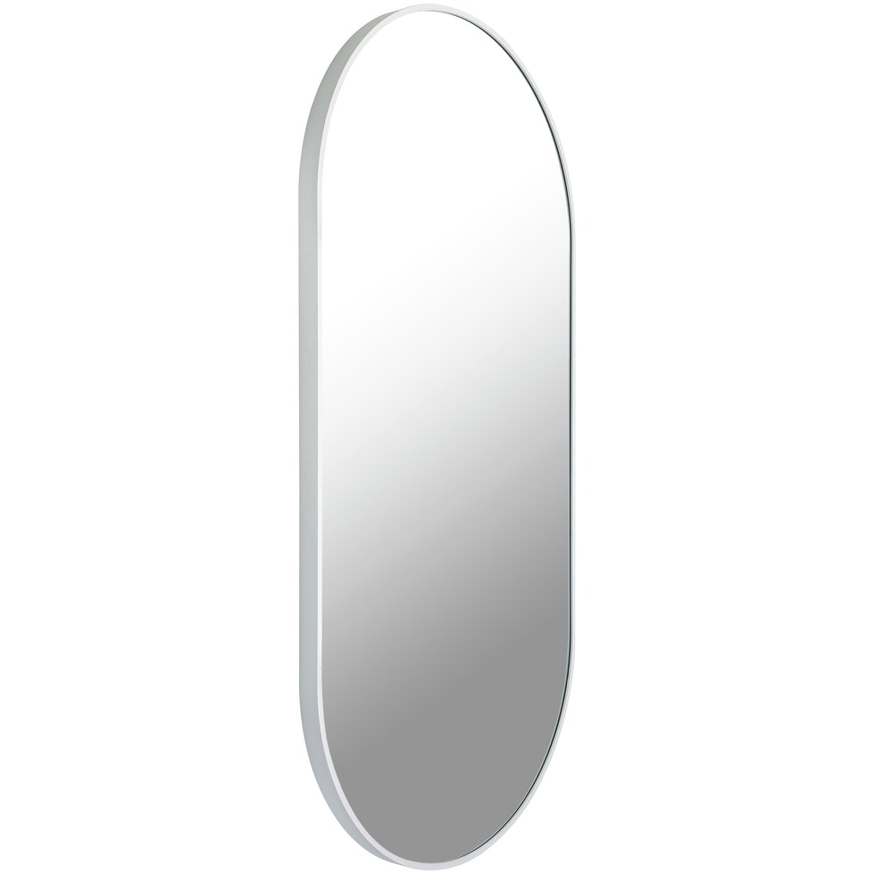 Miroir d'appoint ovale moderne en aluminium Livabliss Aranya en forme de pilule