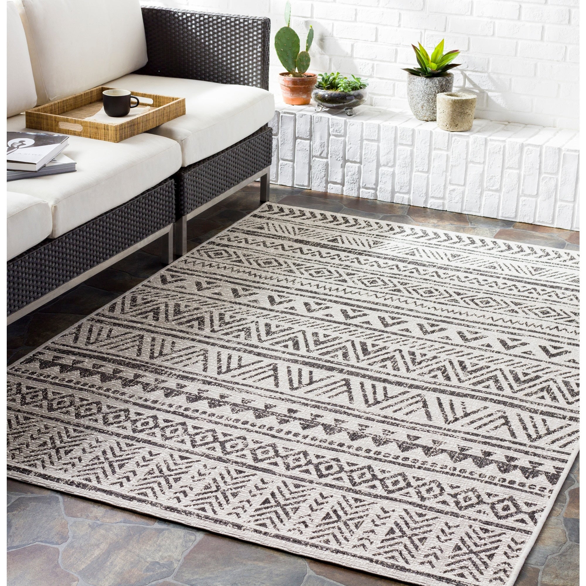 Tapis d'intérieur/extérieur vintage Livabliss Powlett de style sud-ouest