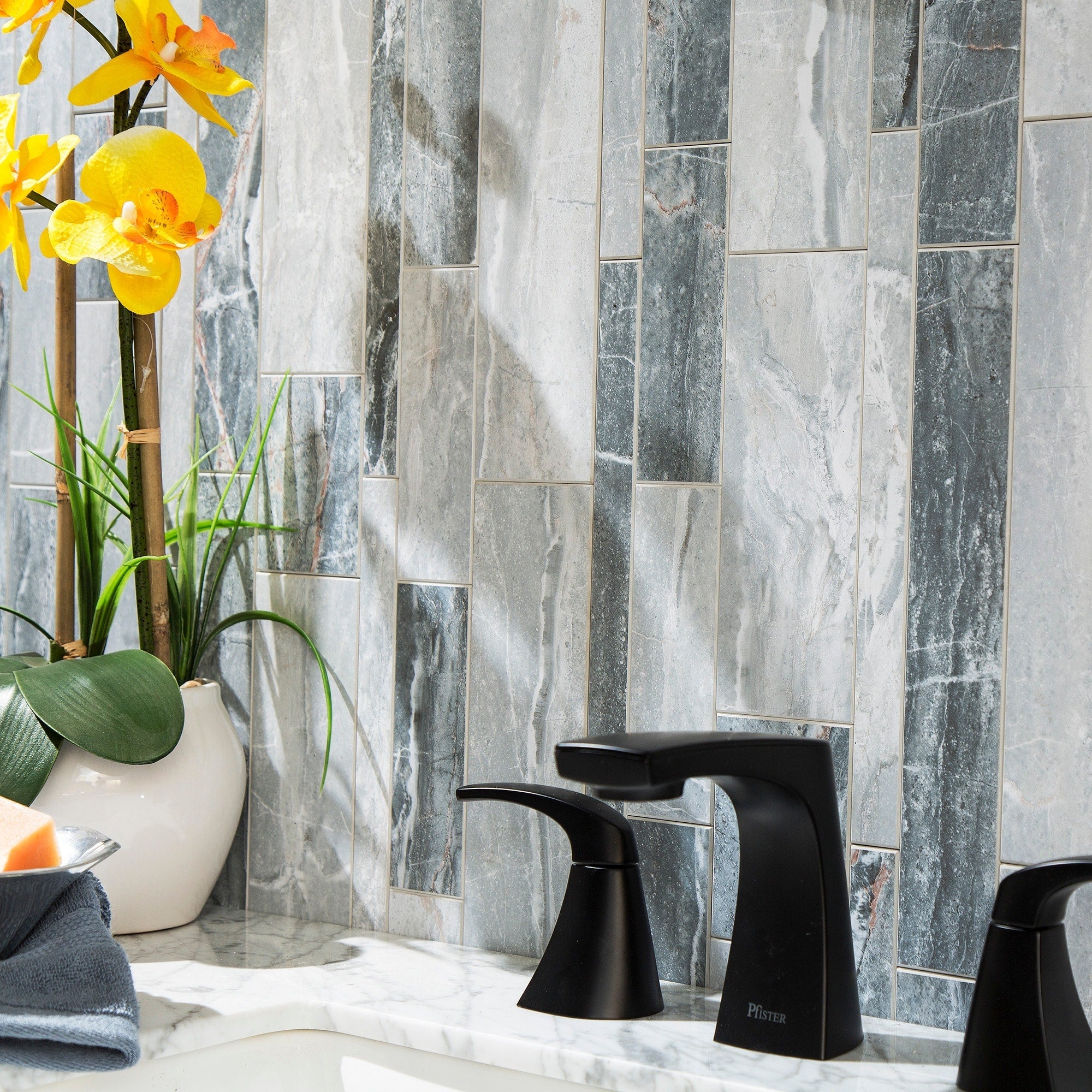 Carrelage mural adhésif Aspect Collage