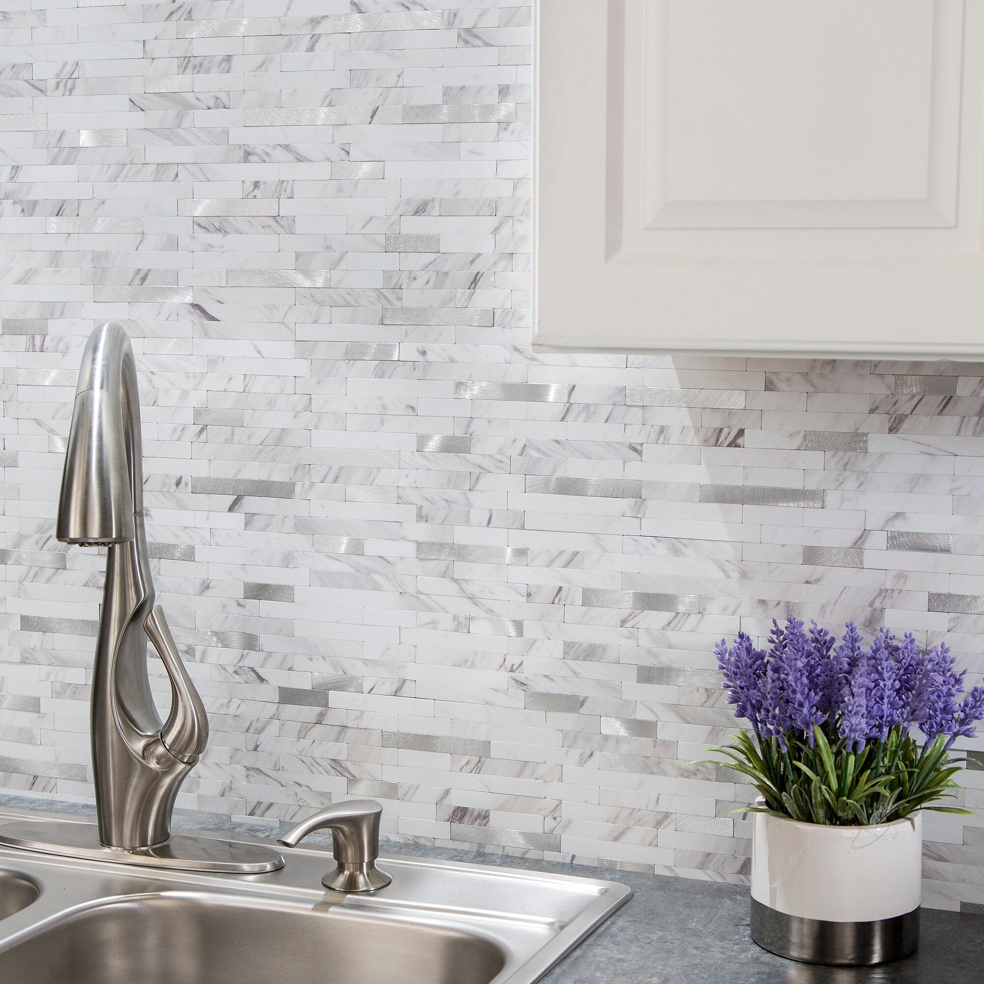 Carrelage mural adhésif Aspect Collage