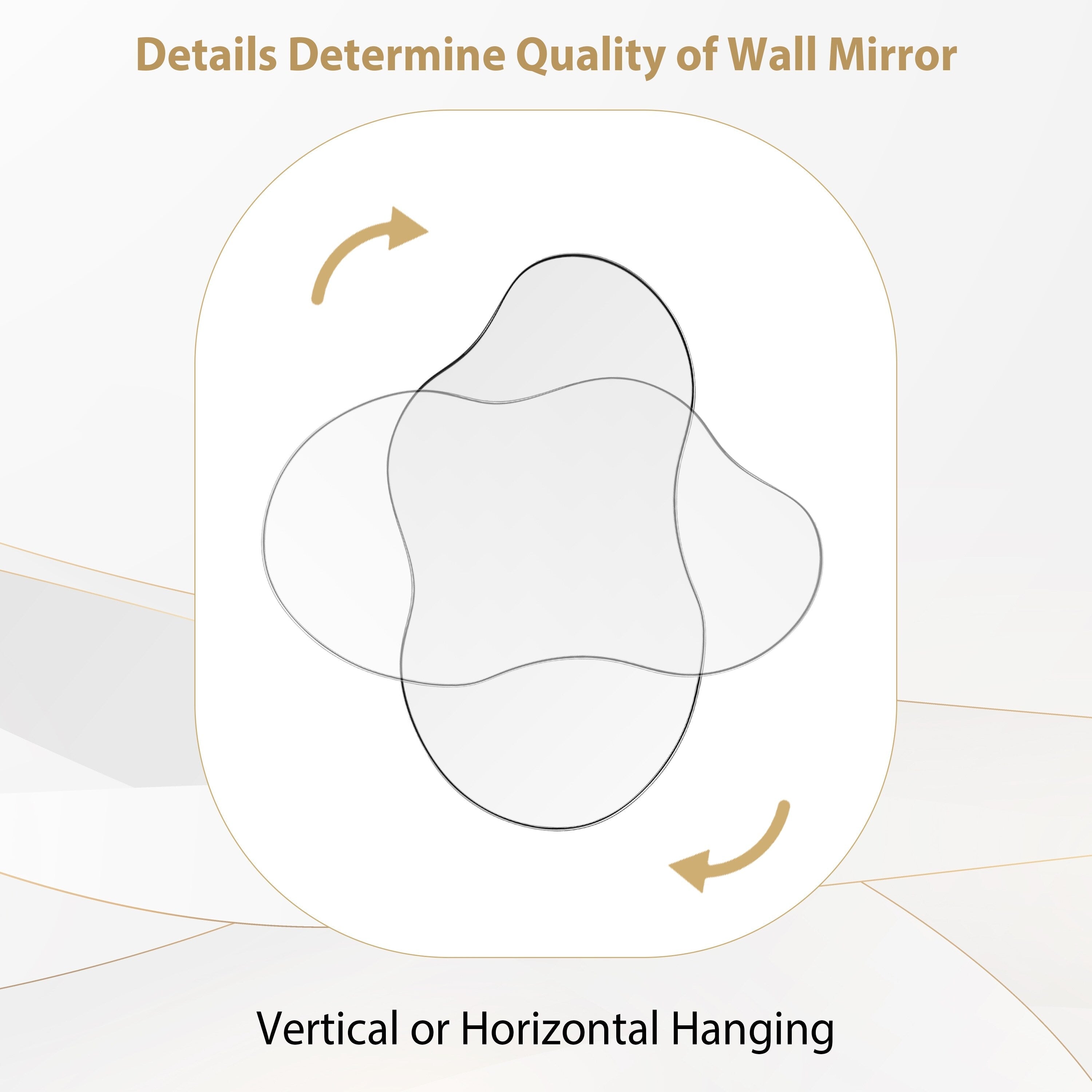 Miroir mural asymétrique ondulé antique
