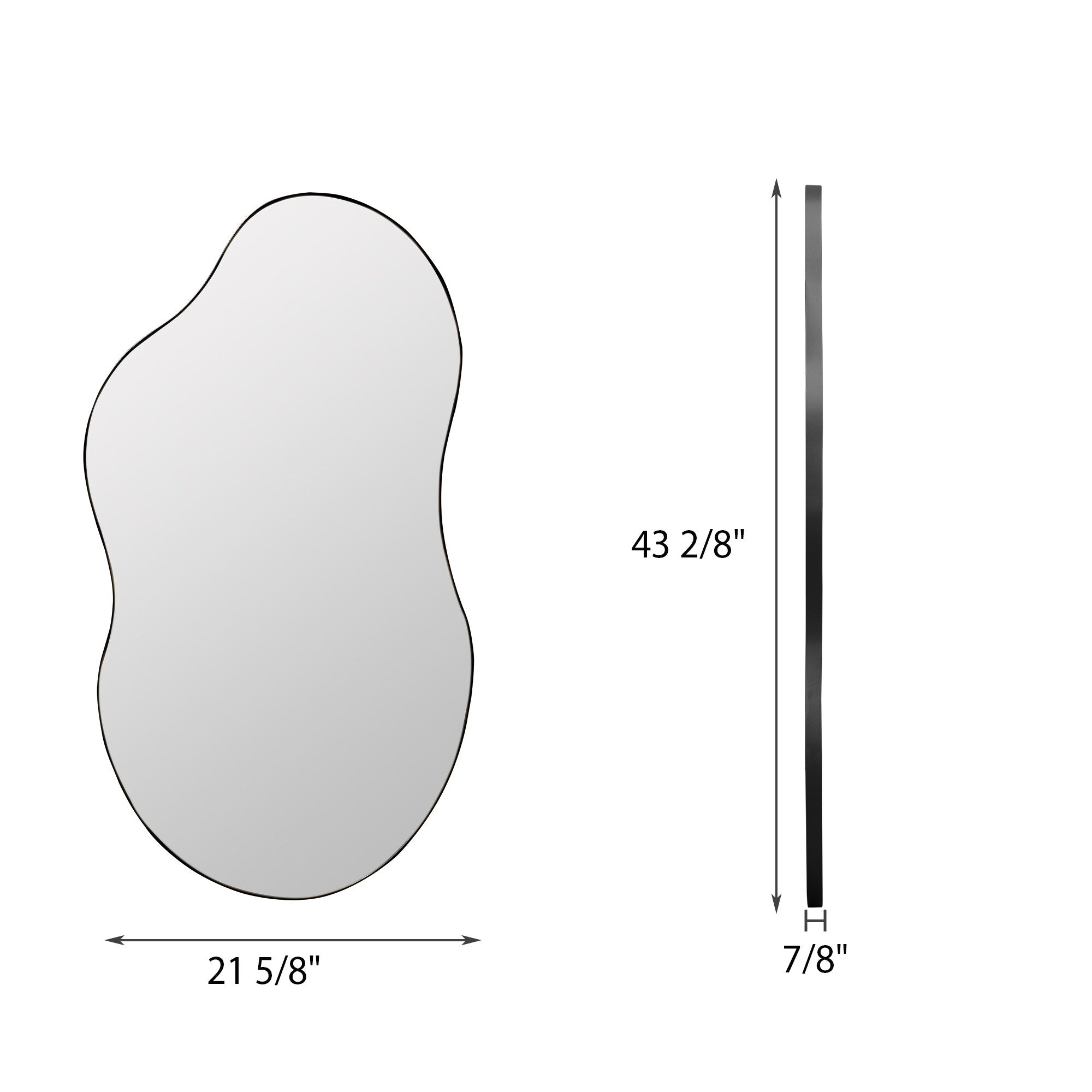 Miroir mural asymétrique ondulé antique